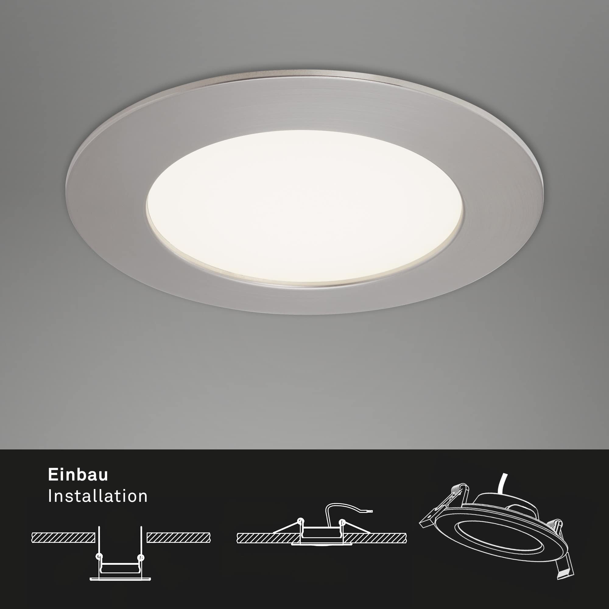 BRI 7284-012 LED vestavné svítidlo, pr. 12 cm, 7 W, matný nikl - BRILONER (obrázek 2)