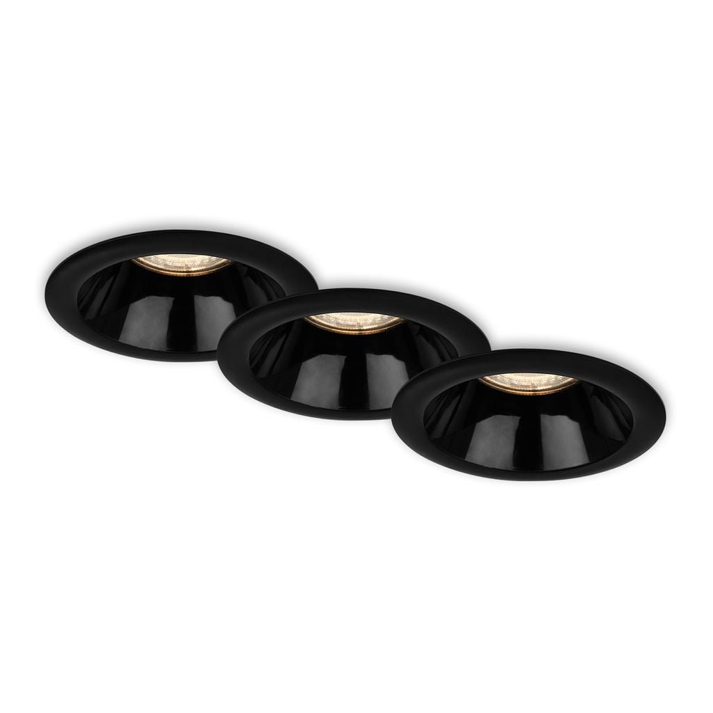 BRI 7042-035 Vestavná svítidla sada, pr.9,5 cm, 3x GU10, černá - BRILONER