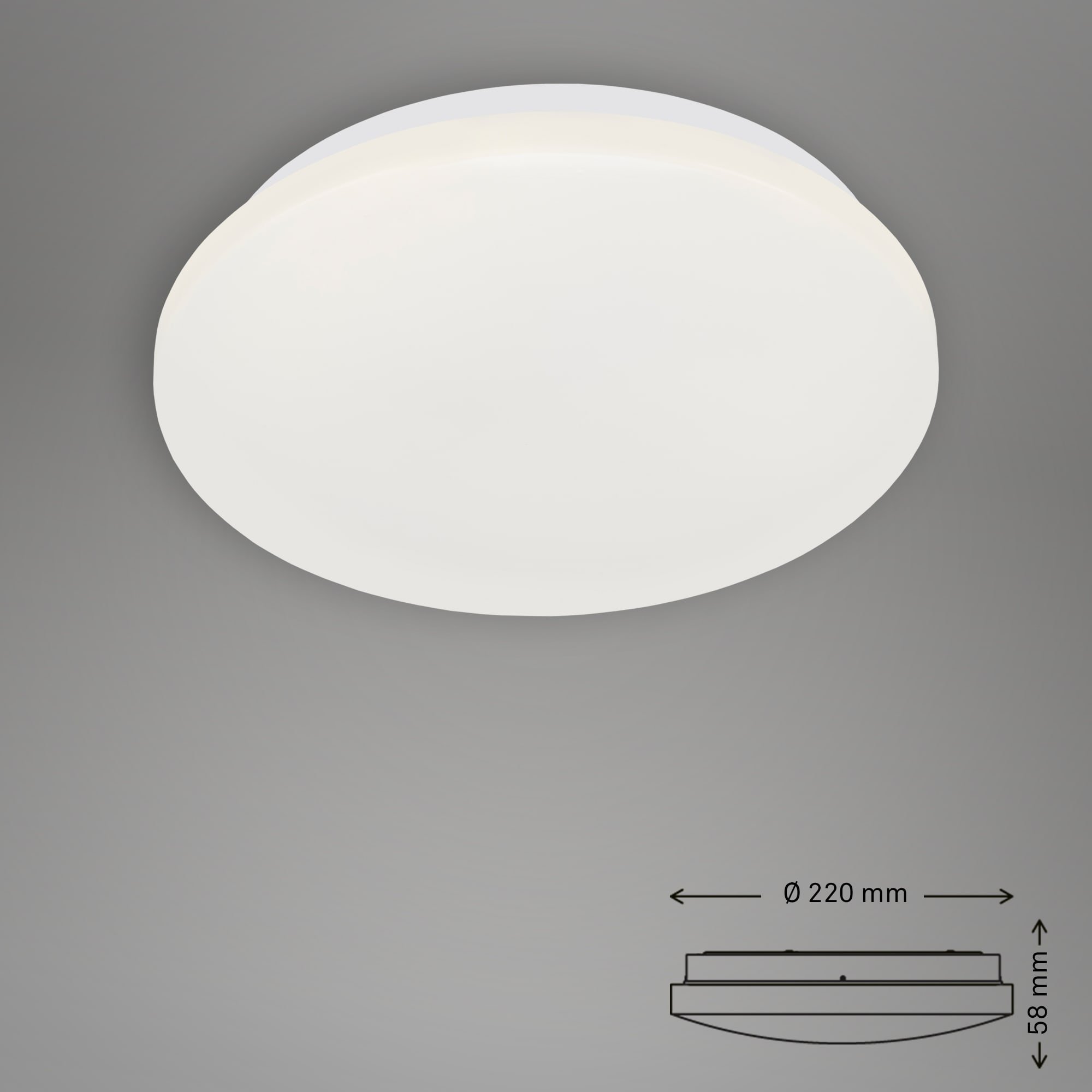 BRI 3404-016 LED stropní svítidlo, pr. 22 cm, 10 W, bílé - BRILONER (obrázek 6)