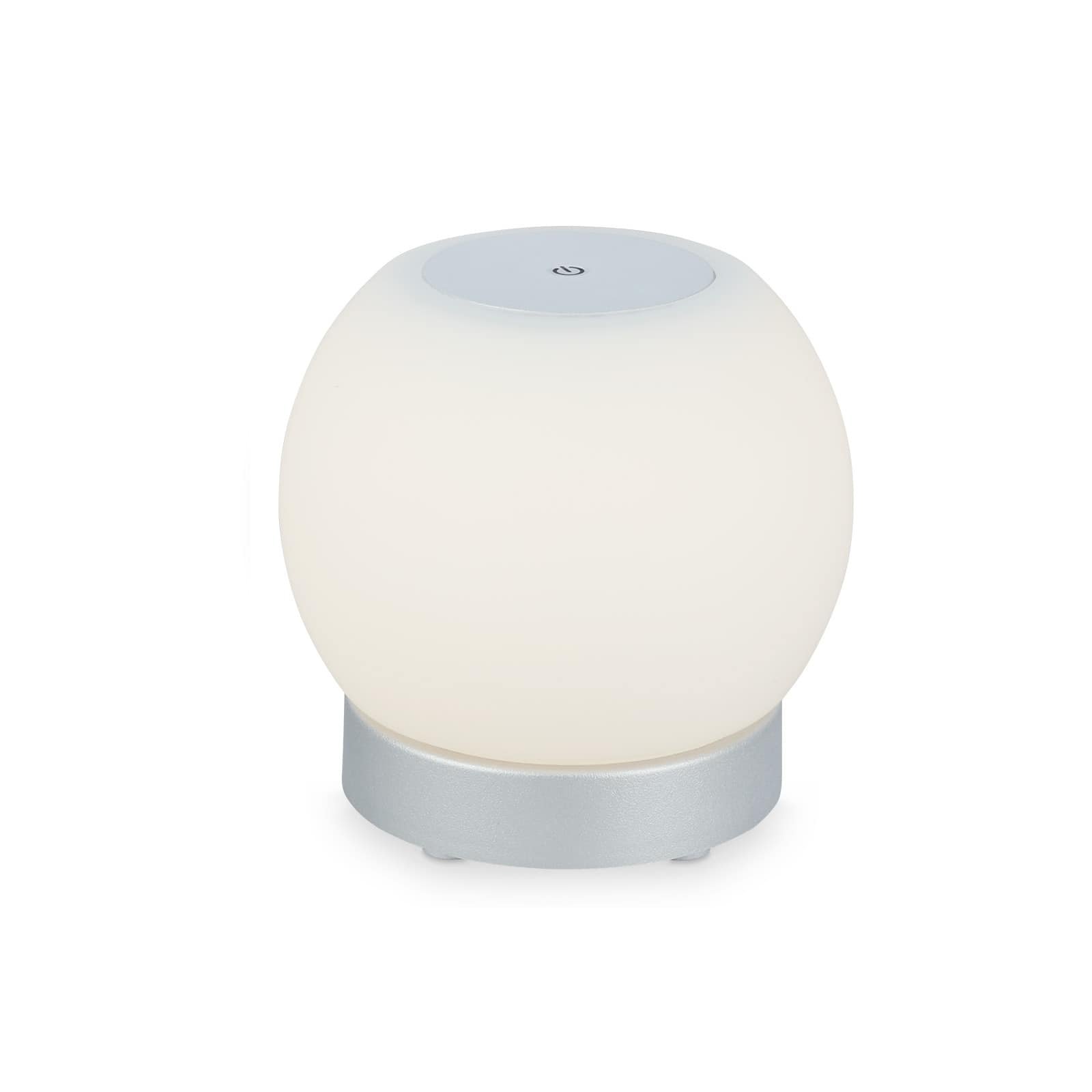 BRILO 7439-014 LED bateriové stolní svítidlo, pr.16 cm, LED modul, 3W, 350 lm, matný chrom - BRILO