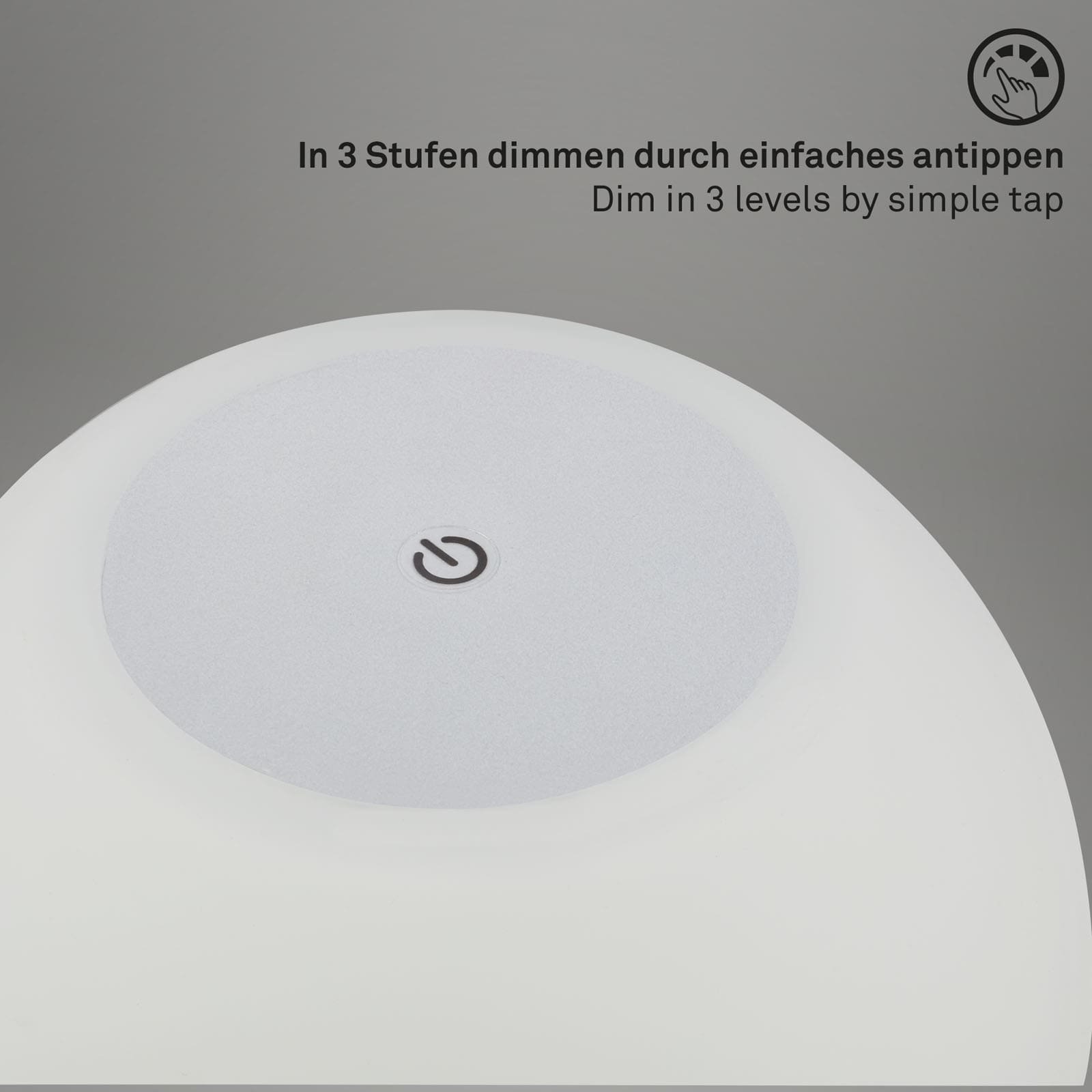 BRILO 7439-014 ///  LED bateriové stolní svítidlo, pr.16 cm, LED modul, 3W, 350 lm, matný chrom - BRILO (obrázek 4)