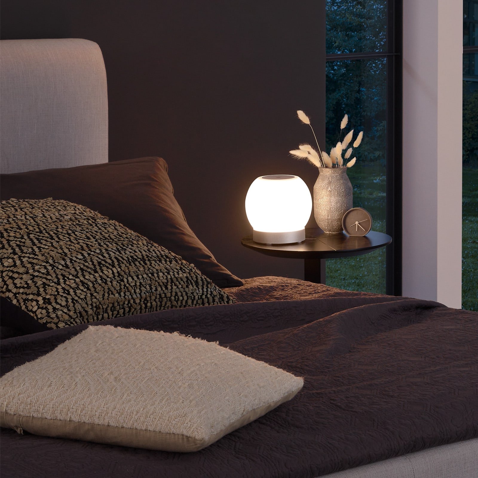 BRILO 7439-014 ///  LED bateriové stolní svítidlo, pr.16 cm, LED modul, 3W, 350 lm, matný chrom - BRILO (obrázek 6)