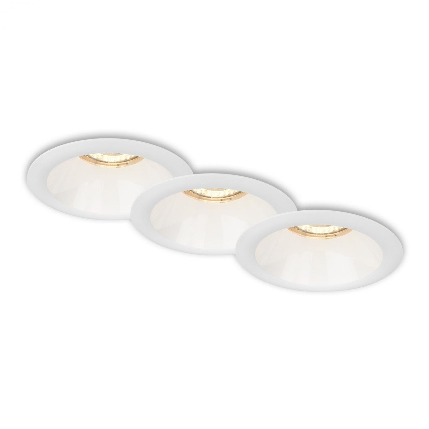 BRILO 7042-036 Vestavná svítidla sada, pr.9,5 cm, 3x GU10, bílé - BRILONER
