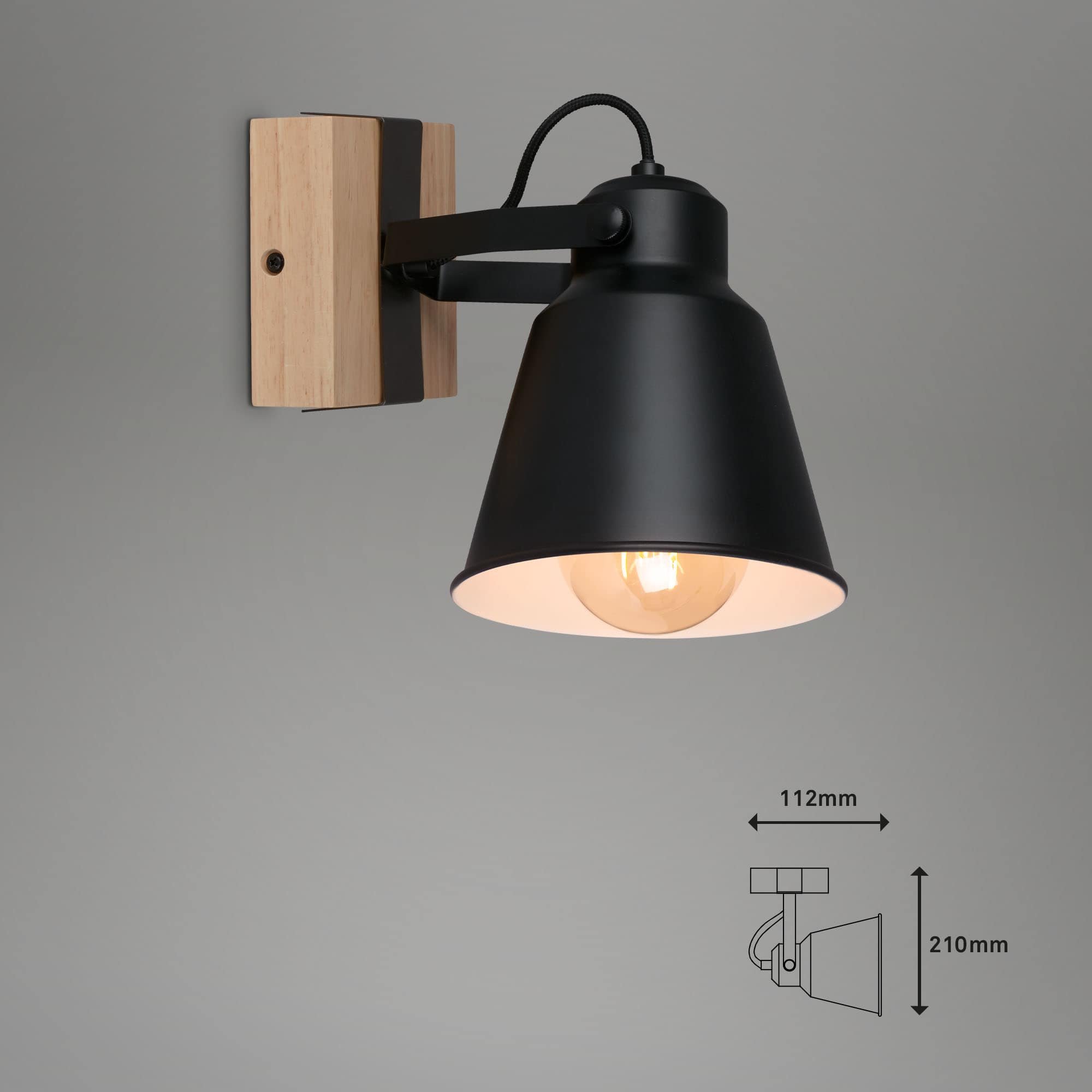 BRILO 2406-015 Bodové svítidlo 21 cm 1x E27 40W černá - BRILO (obrázek 5)