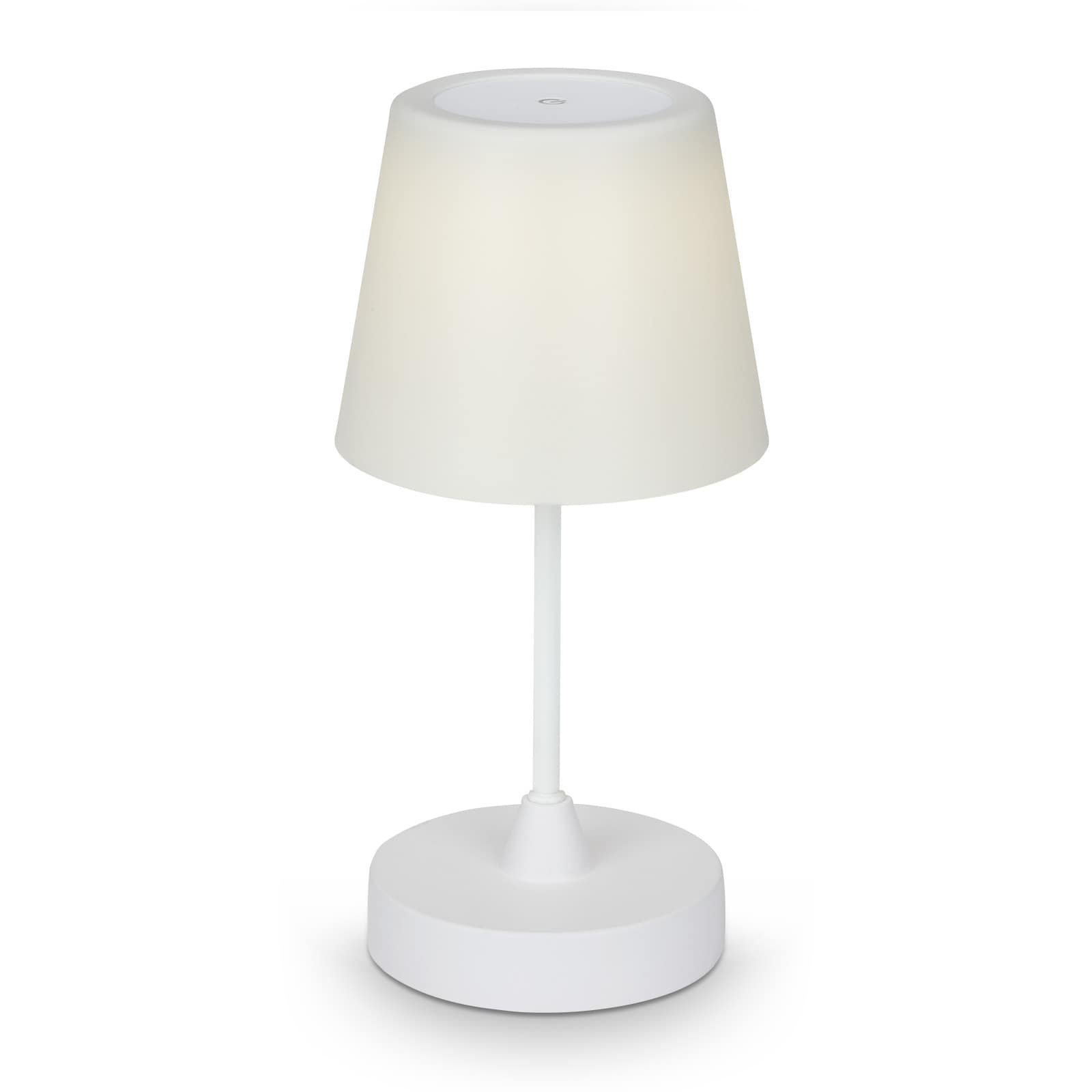 BRILO 7032-416 LED venkovní stolní lampa s dotykovým vypínačem, pr.30 cm, LED modul, 3 W, 340 Lm, bílé - BRILO