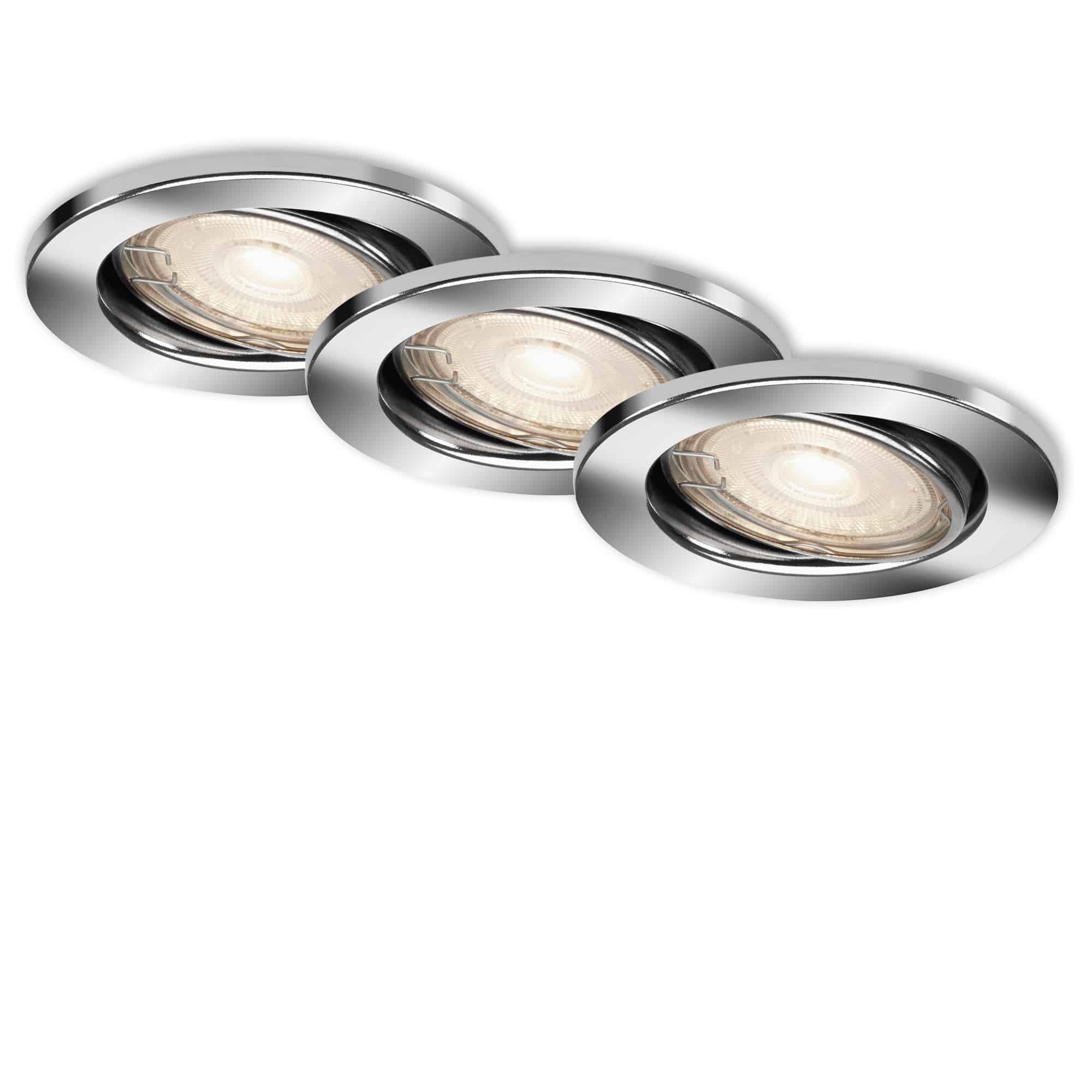 BRI 7147-038 3ks LED vestavné svítidlo, pr. 8,6 cm, 5 W, chrom - BRILONER