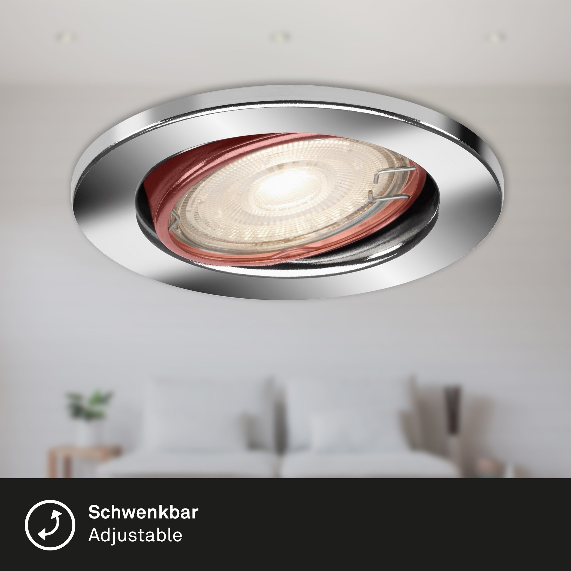 BRI 7147-038 3ks LED vestavné svítidlo, pr. 8,6 cm, 5 W, chrom - BRILONER (obrázek 4)