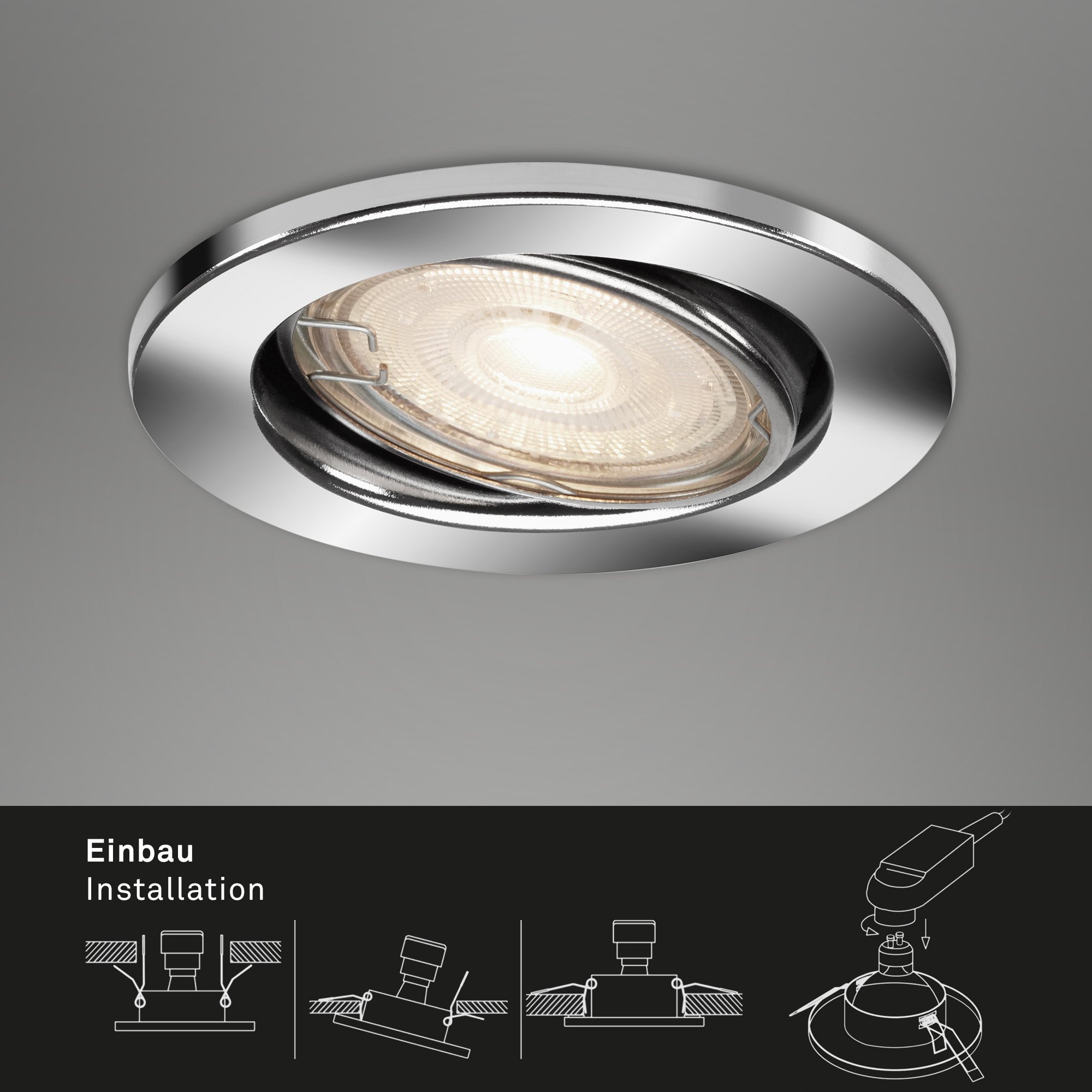 BRI 7147-038 3ks LED vestavné svítidlo, pr. 8,6 cm, 5 W, chrom - BRILONER (obrázek 5)