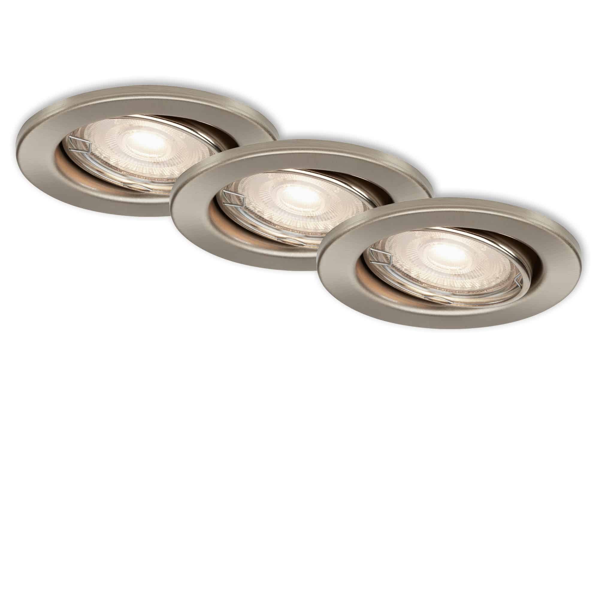 BRI 7147-032 3ks sada LED vestavné svítidlo, pr. 8,6 cm, 5 W, matný nikl - BRILONER