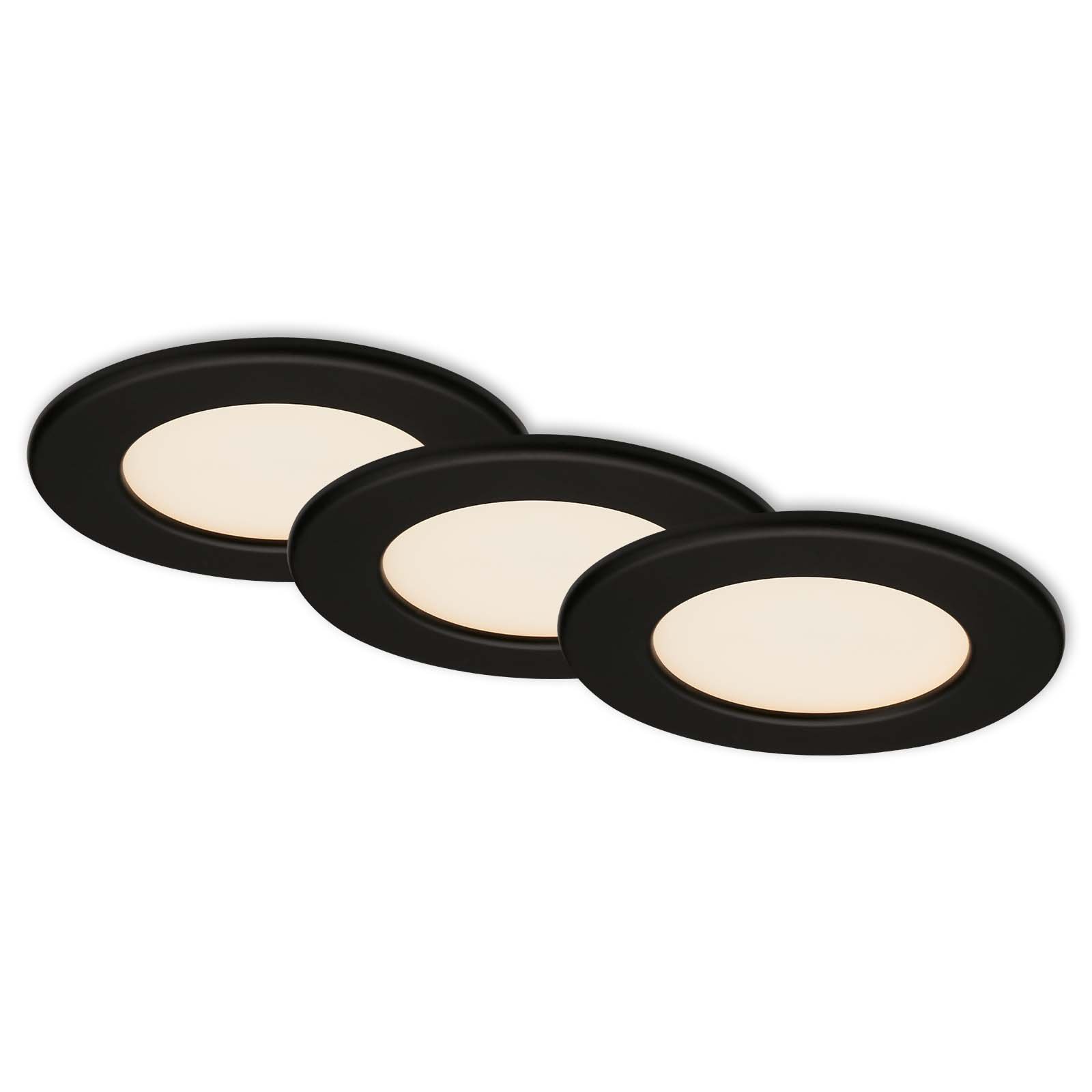 BRI 7053-035 3ks sada LED vestavné svítidlo, pr. 11,5 cm, 6 W, 650 lm, černá - BRILONER