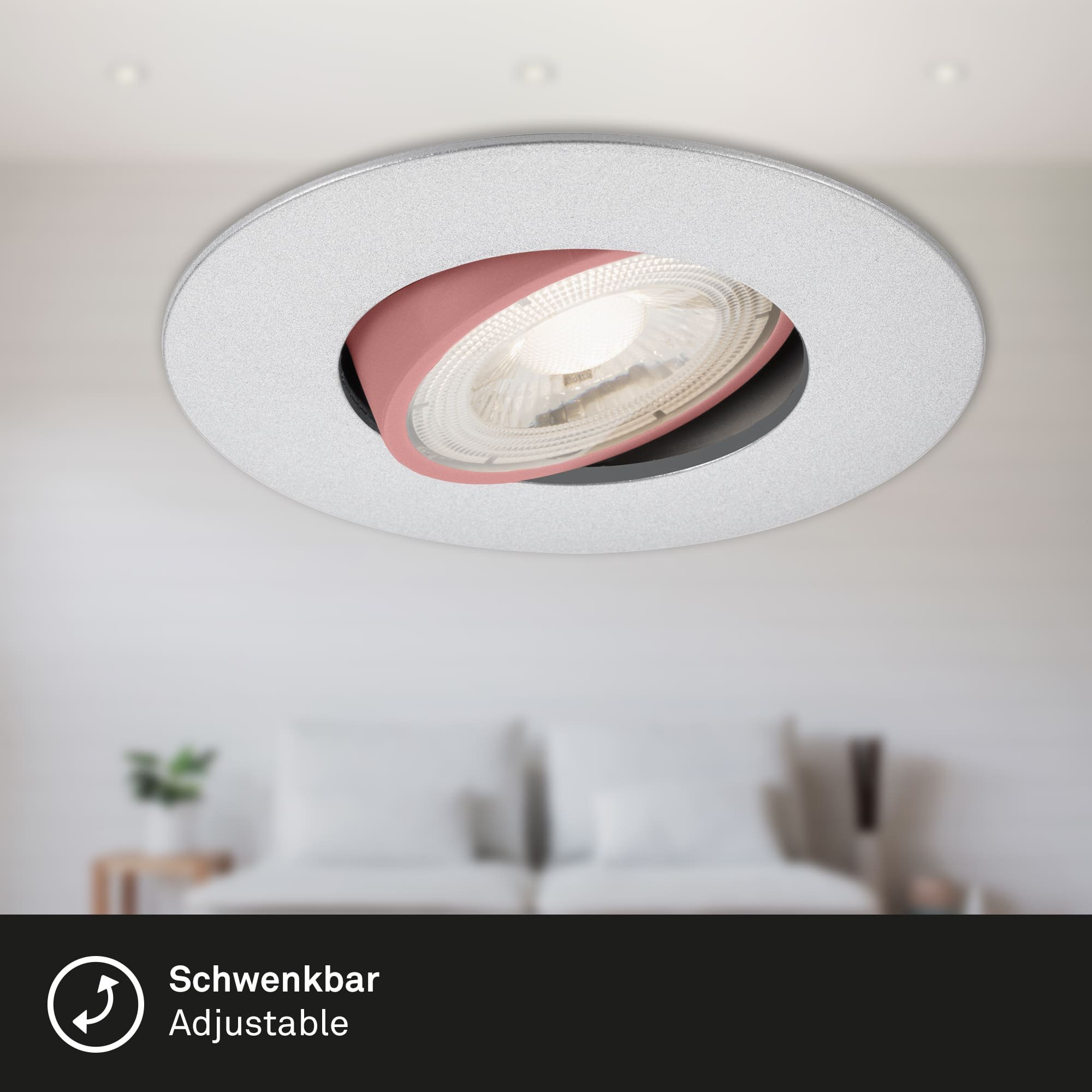 BRI 7146-034 3ks sada ultraploché LED vestavné svítidlo, pr. 9 cm, 5 W, matný chrom - BRILONER (obrázek 3)