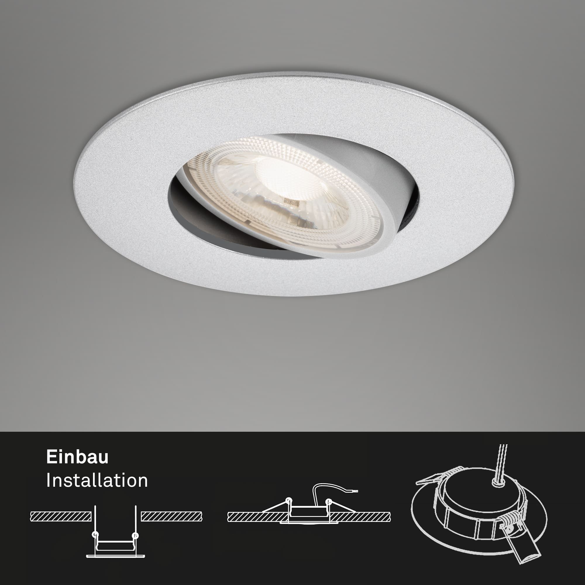 BRI 7146-034 3ks sada ultraploché LED vestavné svítidlo, pr. 9 cm, 5 W, matný chrom - BRILONER (obrázek 5)