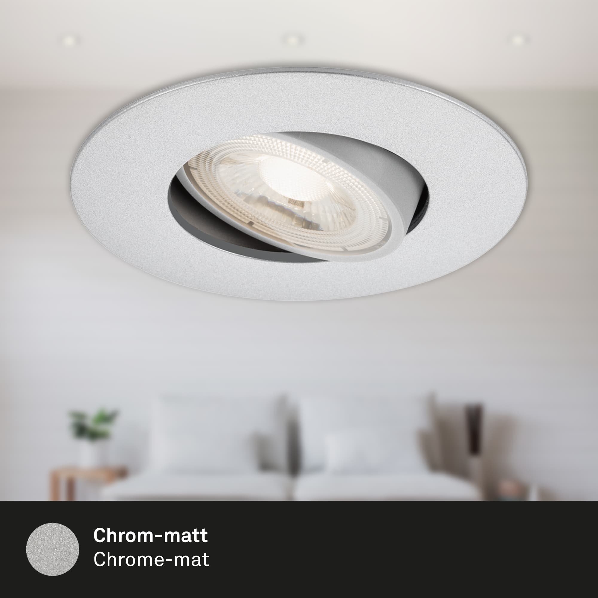 BRI 7146-034 3ks sada ultraploché LED vestavné svítidlo, pr. 9 cm, 5 W, matný chrom - BRILONER (obrázek 6)