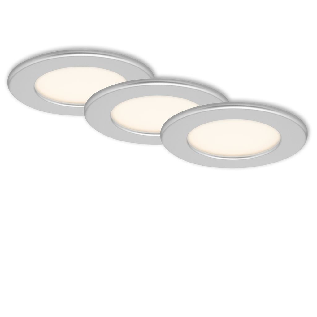BRI 7053034 3ks sada LED vestavné svítidlo, pr. 11,5 cm, 6 W, matný chrom (starý kód: BRI 7053-034) - BRILONER