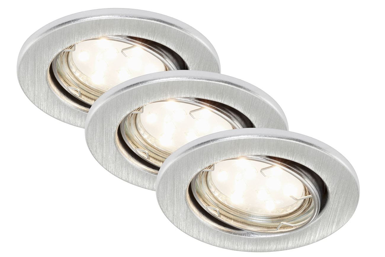 BRI 7225-039 3ks sada LED vestavné svítidlo, pr. 8,6 cm, 3 W, hliník - BRILONER
