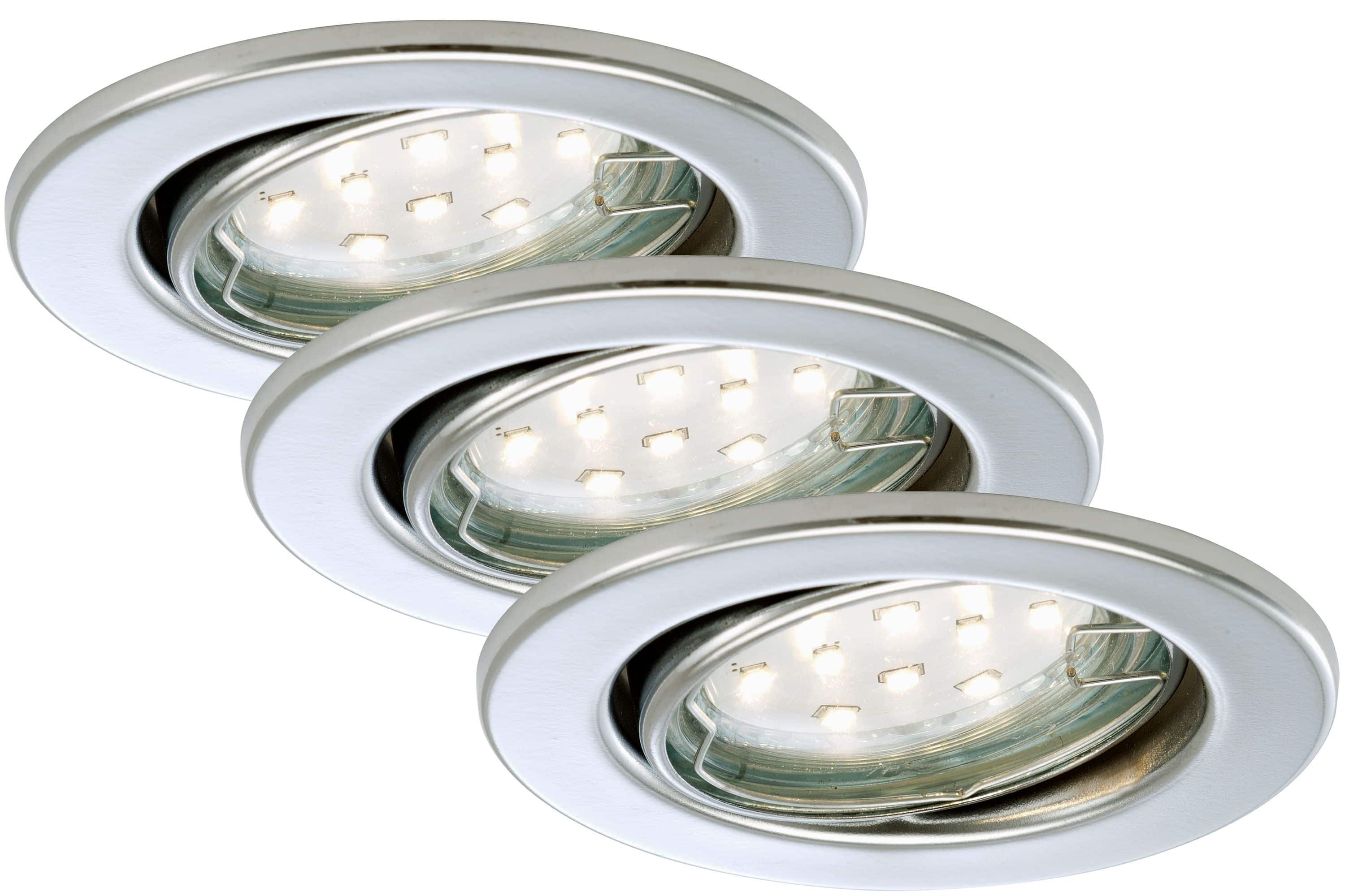 BRI 7225-038 3ks sada LED vestavné svítidlo, pr. 8,6 cm, 3 W, chrom - BRILONER