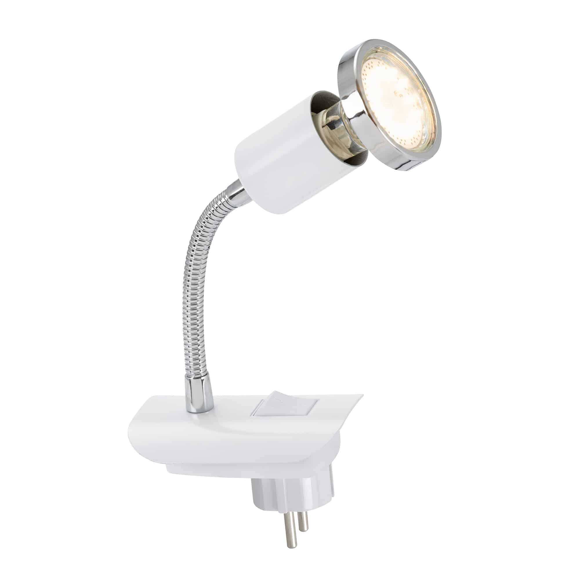 BRI 2892-016P AKCE - LED svítidlo do zásuvky, bílá, 1xLED/GU10/3W - BRILONER