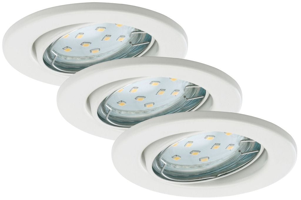 BRI 7225036 3ks sada LED vestavné svítidlo, pr. 8,6 cm, 3 W, bílé (starý kód: BRI 7225-036) - BRILONER
