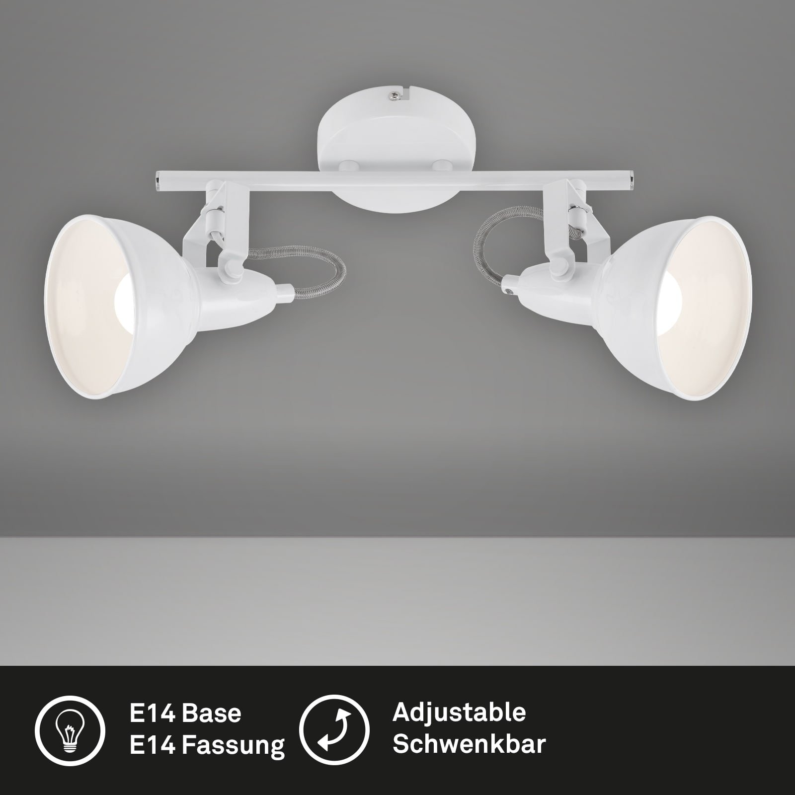 BRILO 2049-026 Bodové svítidlo 30,4 cm 2x. E14 40W bílé - BRILO (obrázek 2)
