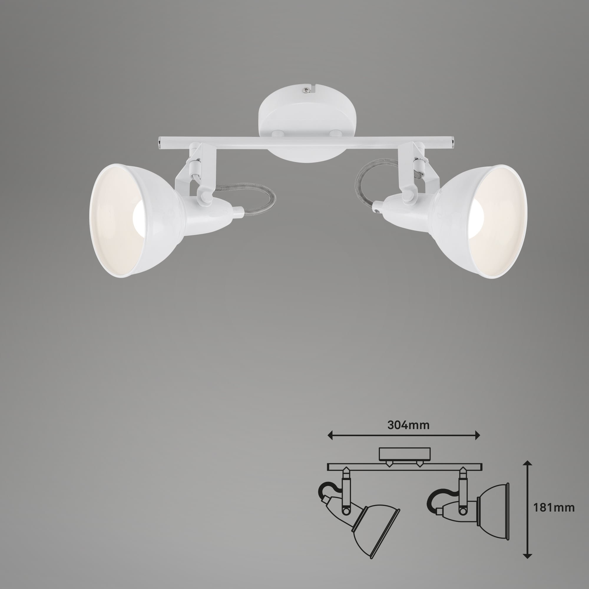 BRILO 2049-026 Bodové svítidlo 30,4 cm 2x. E14 40W bílé - BRILO (obrázek 5)