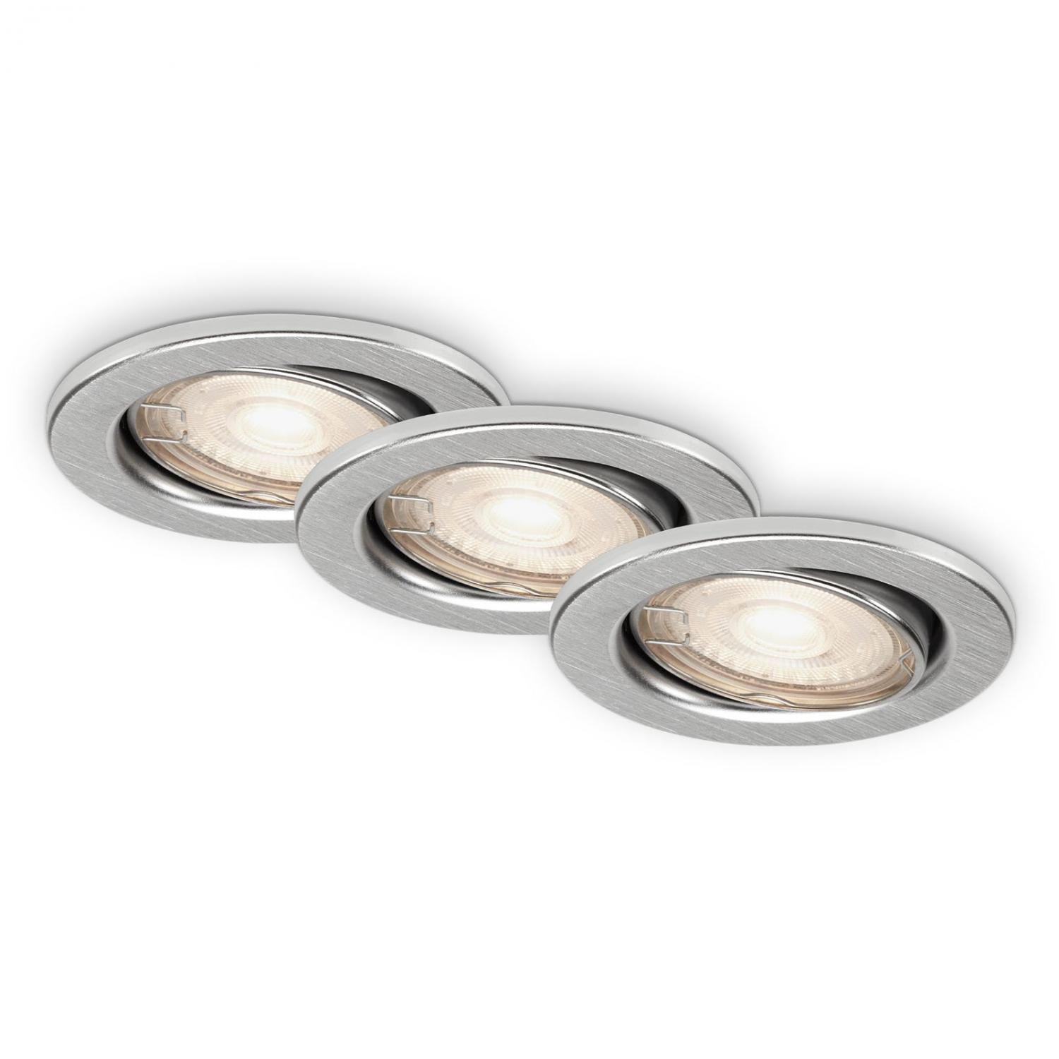 BRI 7220-039 3ks sada LED vestavné svítidlo, pr. 8,6 cm, 5 W, hliník - BRILONER