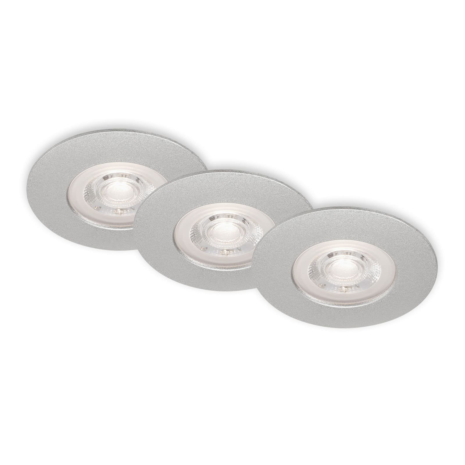 BRI 7036-034 LED vestavná svítidla, pr.9 cm, 3x LED, 4,9 W, 480 lm, matný chrom - BRILONER