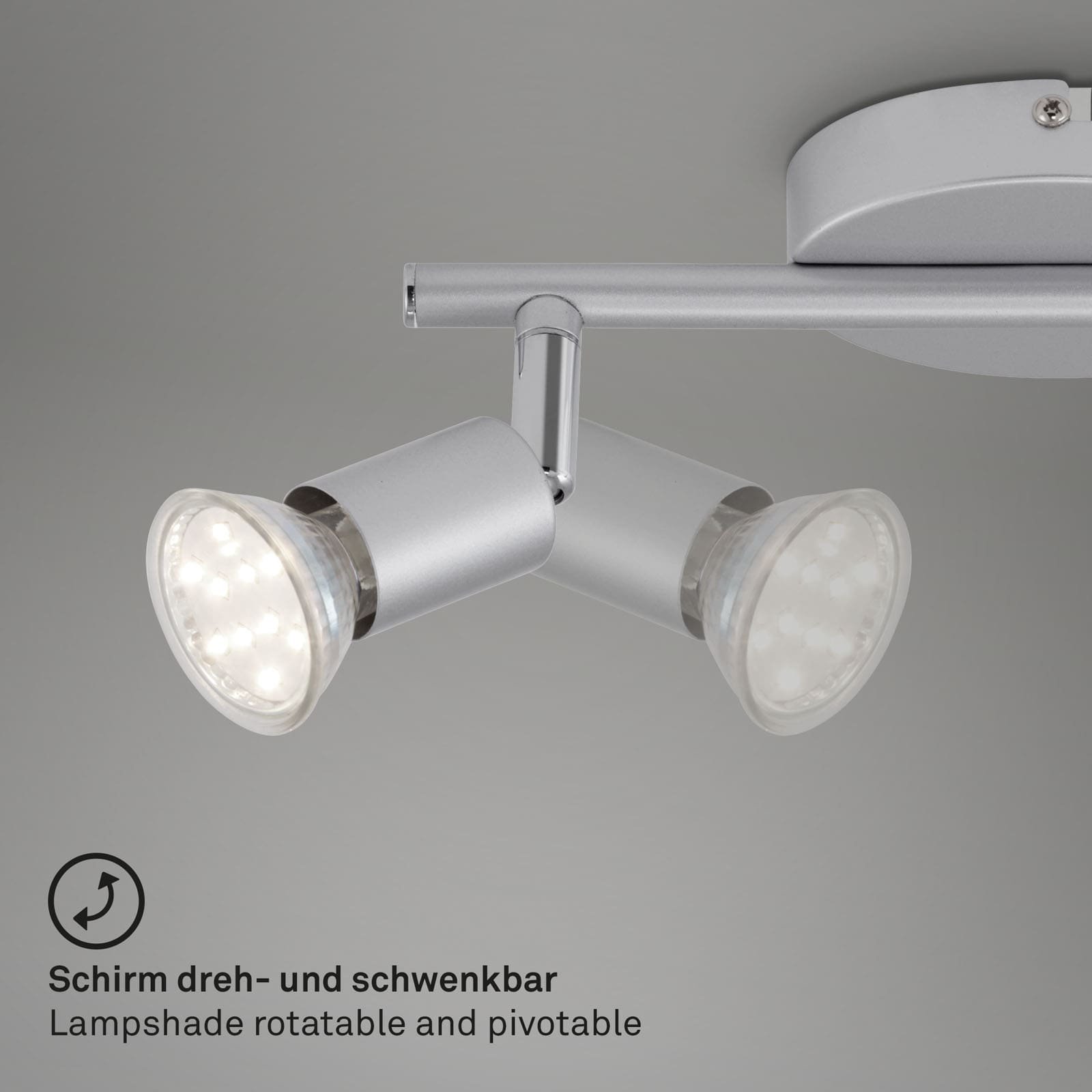 BRI 2915-024 Bodové svítidlo 25,5x7 cm 2xGU10 4,8W 520lm titan - BRILONER (obrázek 3)