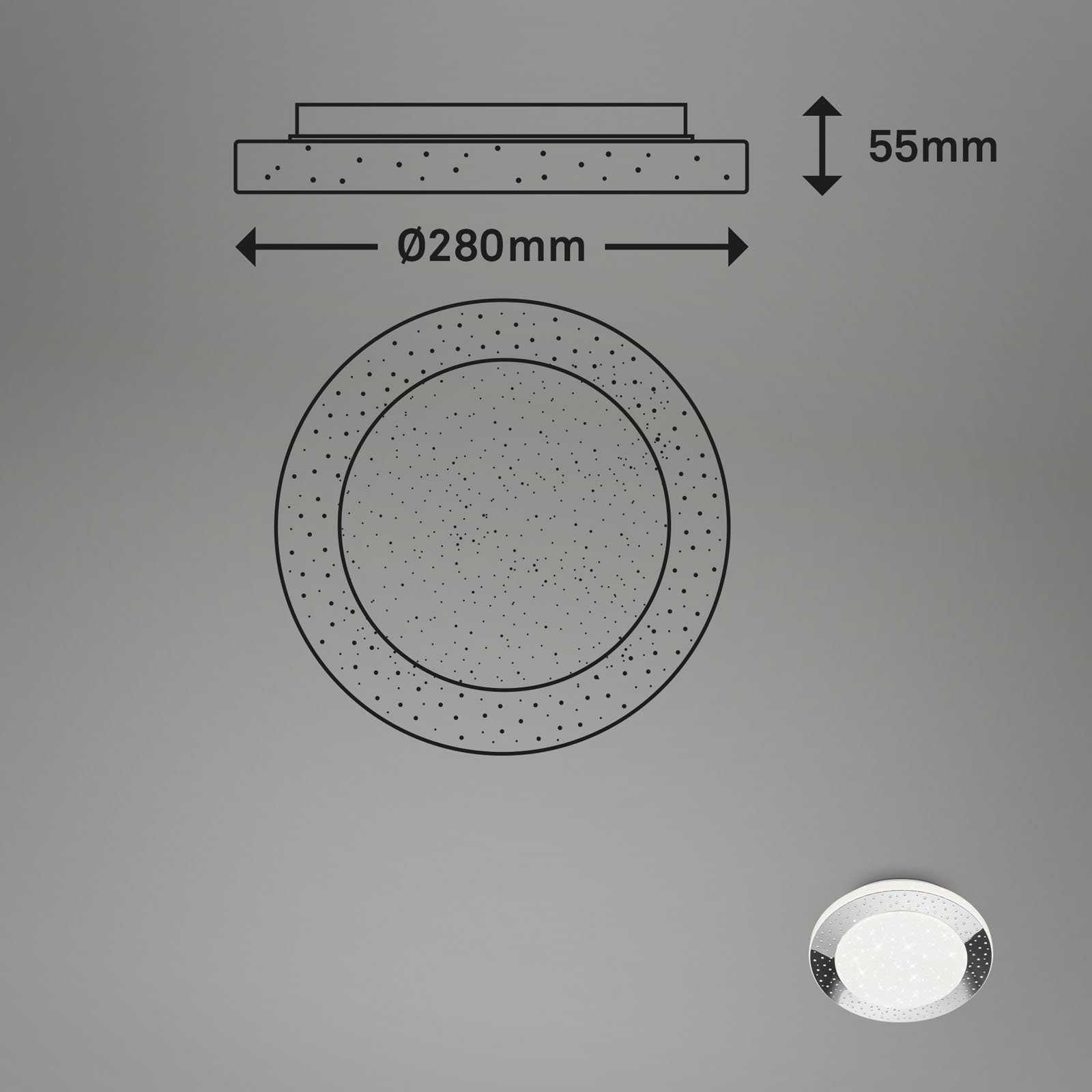 BRILO 3693-018 LED stropní svítidlo, pr. 28 cm, 15 W, 1600 lm, chrom - BRILO (obrázek 6)