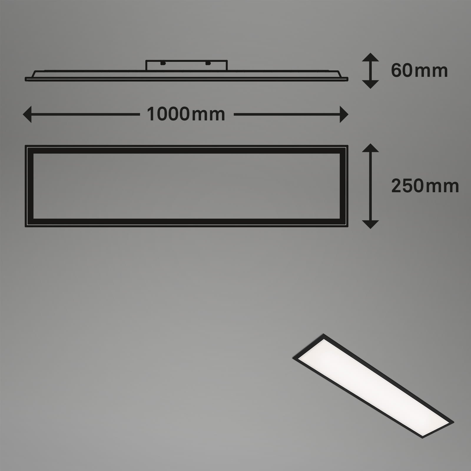 BRILO 7067-015 Slim svítidlo LED panel, 100 cm, 22 W, černá - BRILO (obrázek 4)