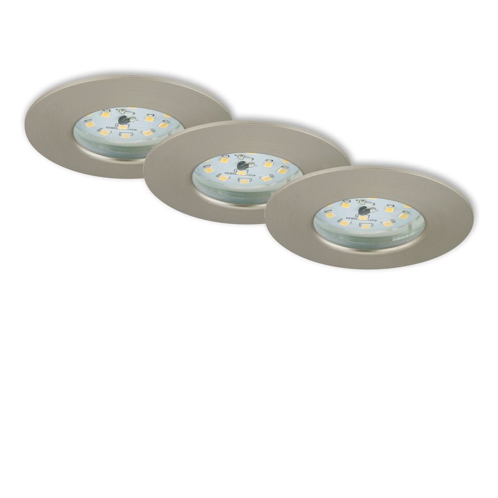 BRI 7204032 3ks sada LED vestavné svítidlo, pr. 7,5 cm, matný nikl (starý kód: BRI 7204-032) - BRILONER