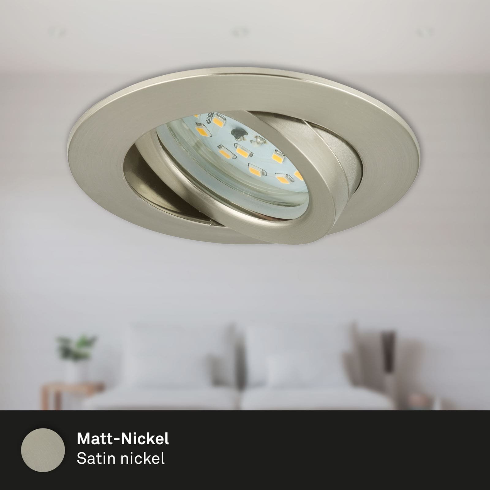 BRI 7232-032 3ks sada LED vestavné svítidlo, pr. 8,2 cm, 5,5 W, matný nikl - BRILONER (obrázek 5)
