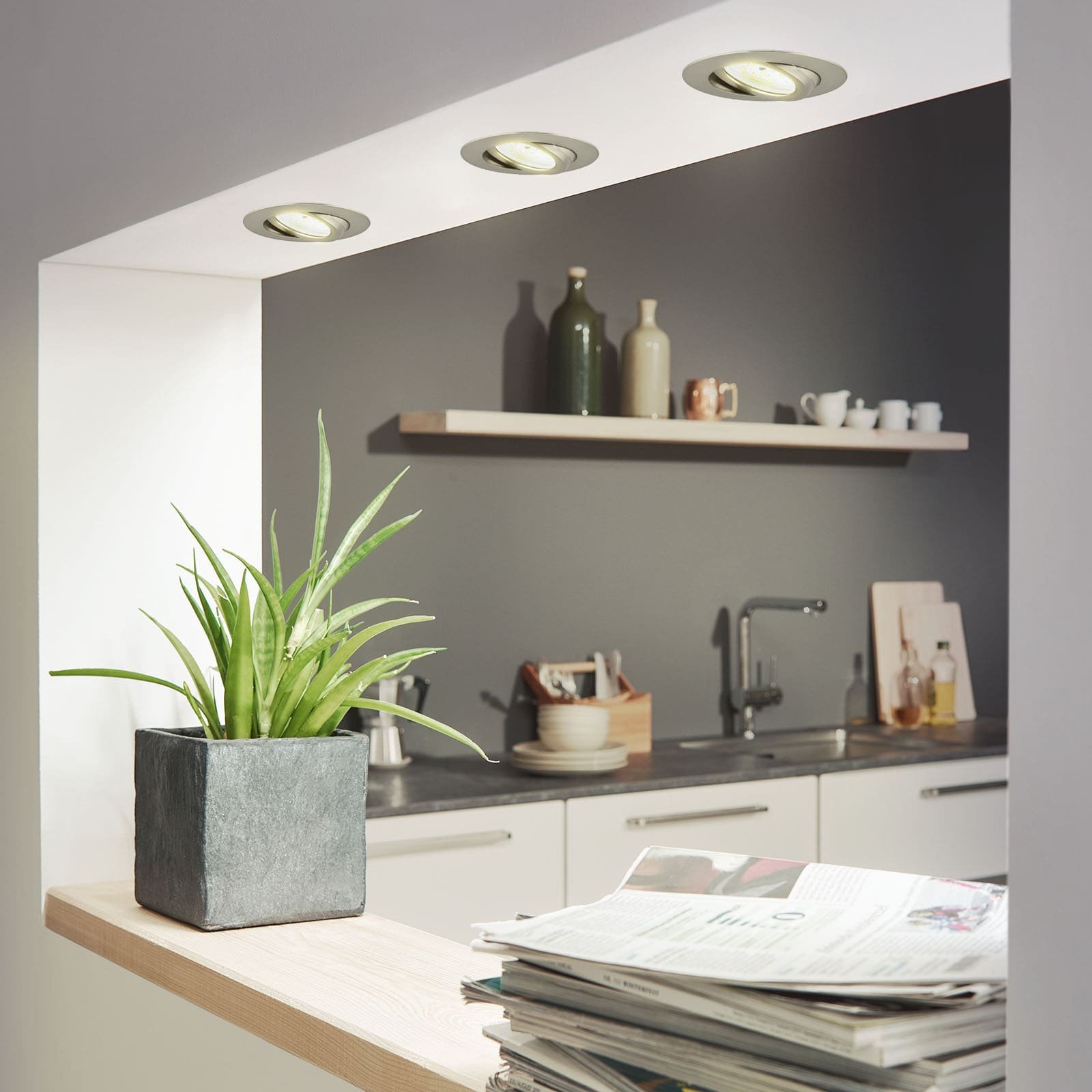 BRI 7232-032 3ks sada LED vestavné svítidlo, pr. 8,2 cm, 5,5 W, matný nikl - BRILONER (obrázek 6)