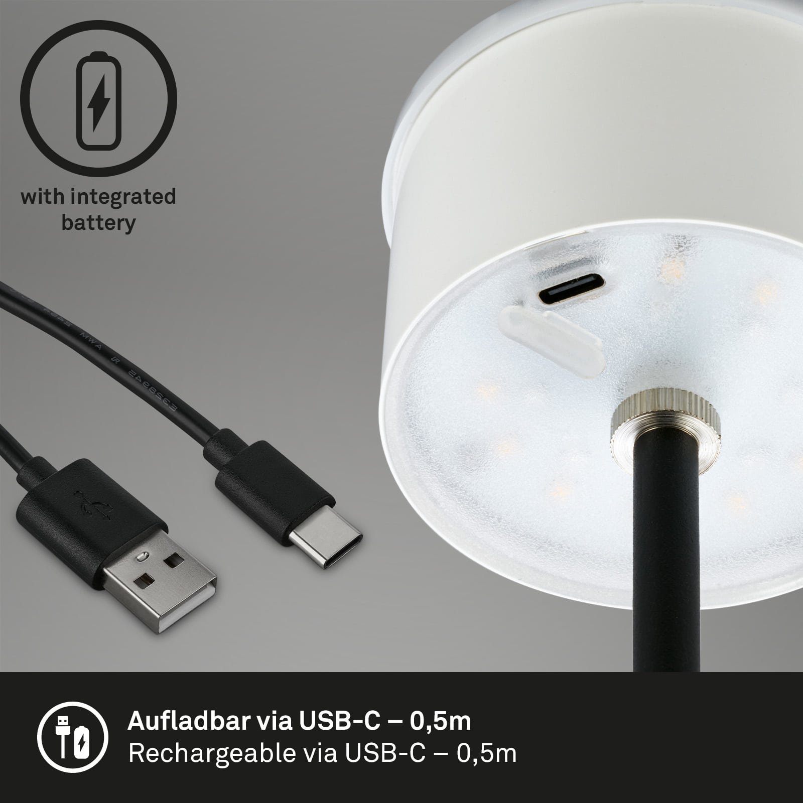 BRILO 7466015 LED RGB nabíjecí stolní lampa 38 cm 2,6W 200lm černá - BRILO (obrázek 4)