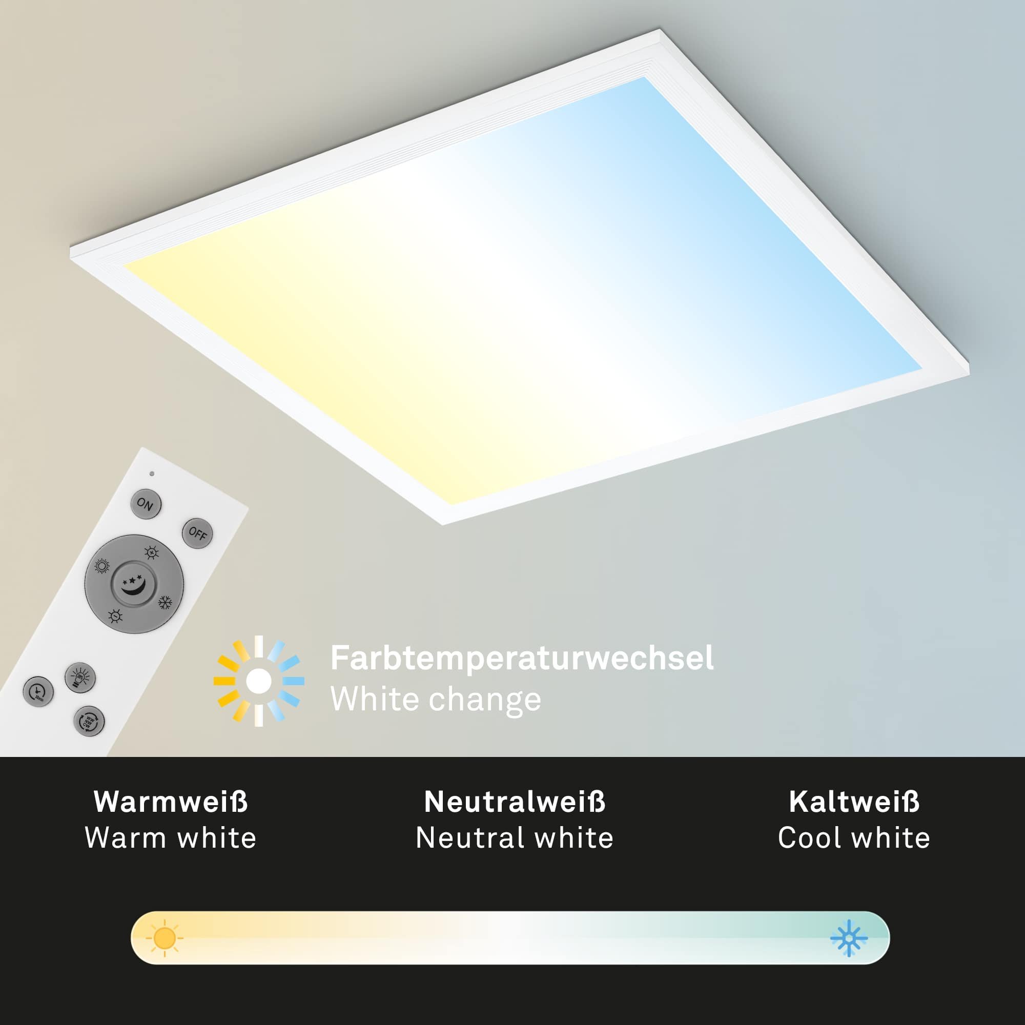 BRILO 7093016 CCT svítidlo LED panel 38 cm 21 W 2200lm bílé - BRILO (obrázek 3)