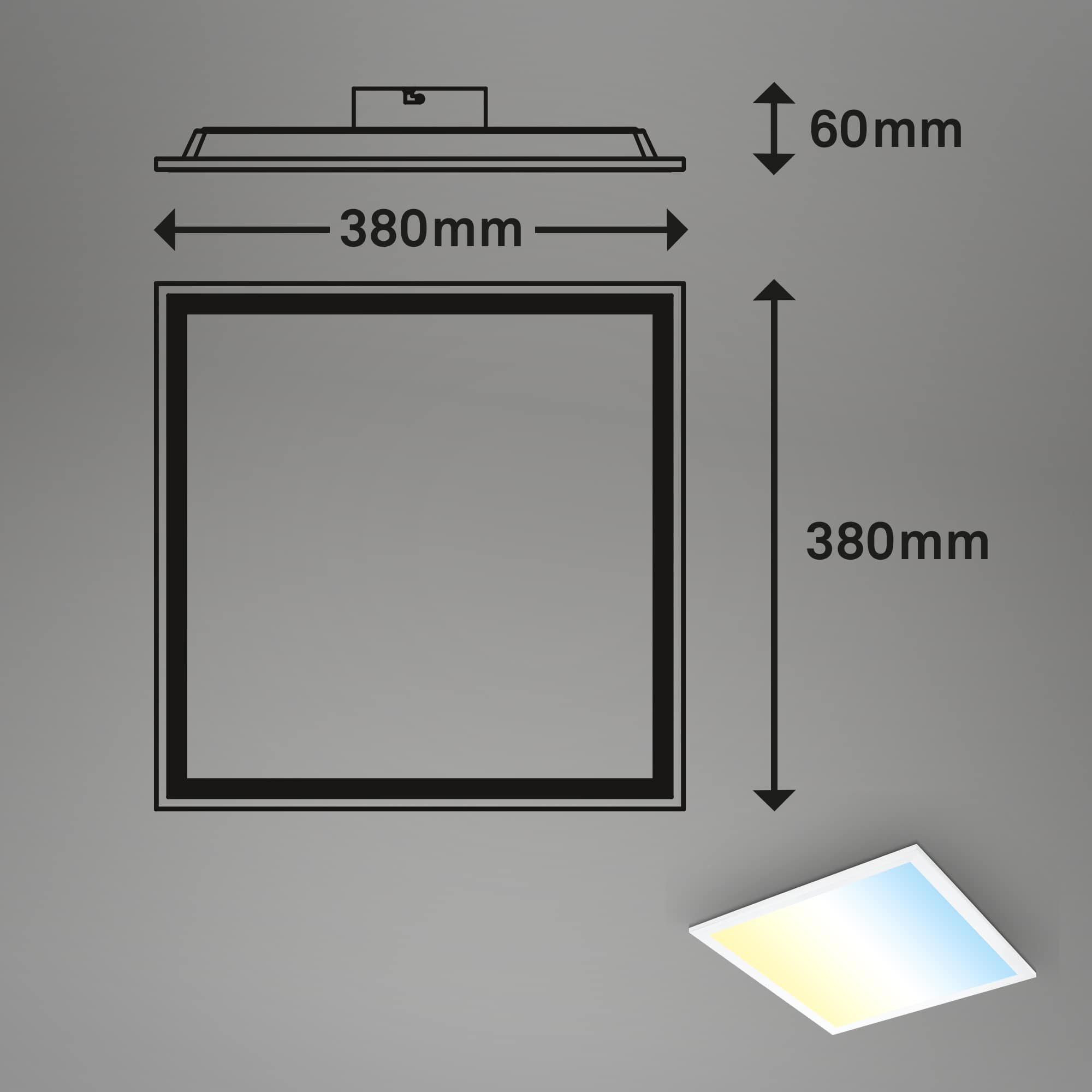 BRILO 7093016 CCT svítidlo LED panel 38 cm 21 W 2200lm bílé - BRILO (obrázek 7)