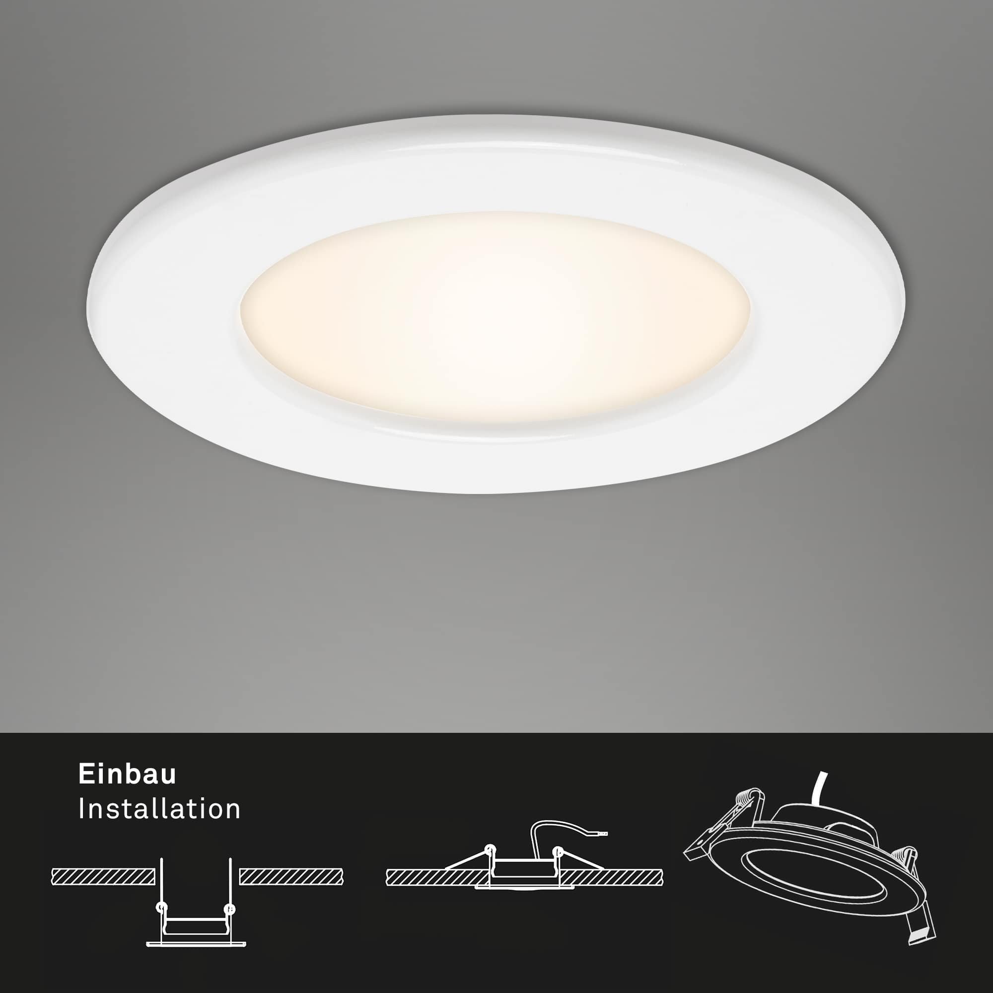 BRI 7053-036 3ks sada LED vestavné svítidlo, pr. 11,5 cm, 6 W, bílé - BRILONER (obrázek 3)