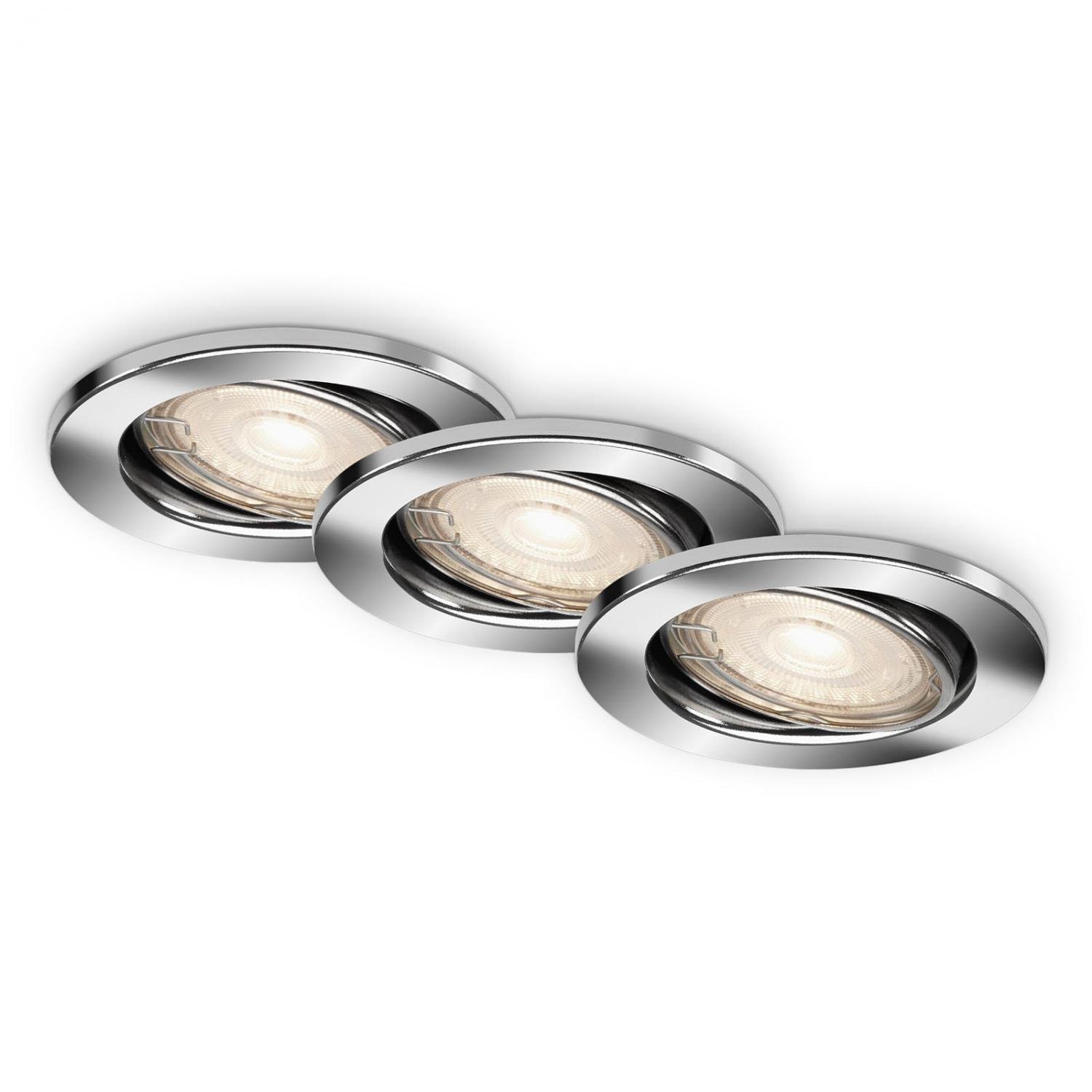 BRI 7220-038 3ks sada LED vestavné svítidlo, pr. 8,6 cm, 5 W, chrom - BRILONER