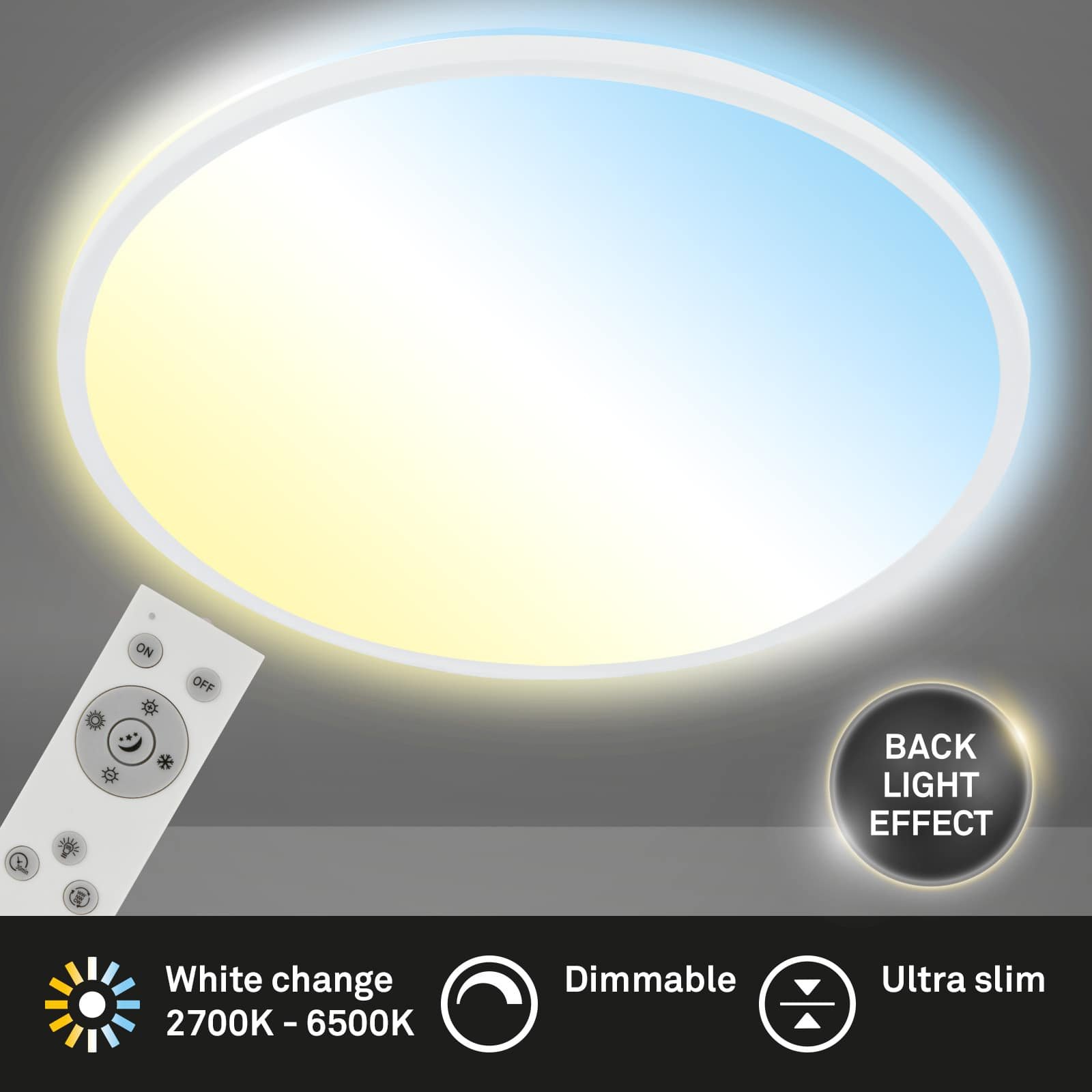 BRILO 3728-016 Ultraploché CCT svítidlo LED panel, pr.48 cm, LED, 31 W, 3500 lm, bílé - BRILO (obrázek 4)