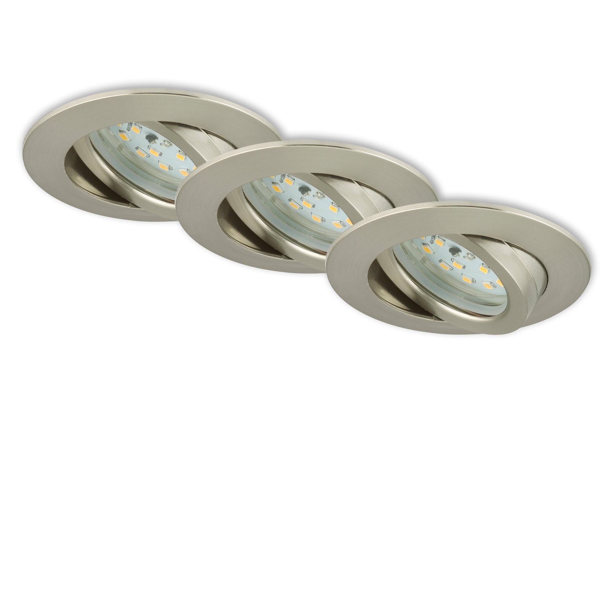 BRI 7209-032 3ks sada LED vestavné svítidlo, pr. 8,2 cm, 4,8W, matný nikl - BRILONER