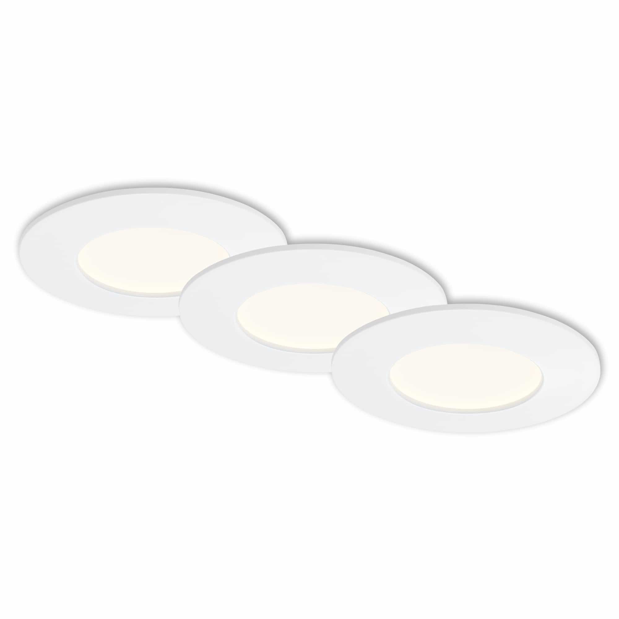 BRI 7282-036 3ks sada LED vestavné svítidlo, pr. 8,5 cm, 6 W, bílé - BRILONER