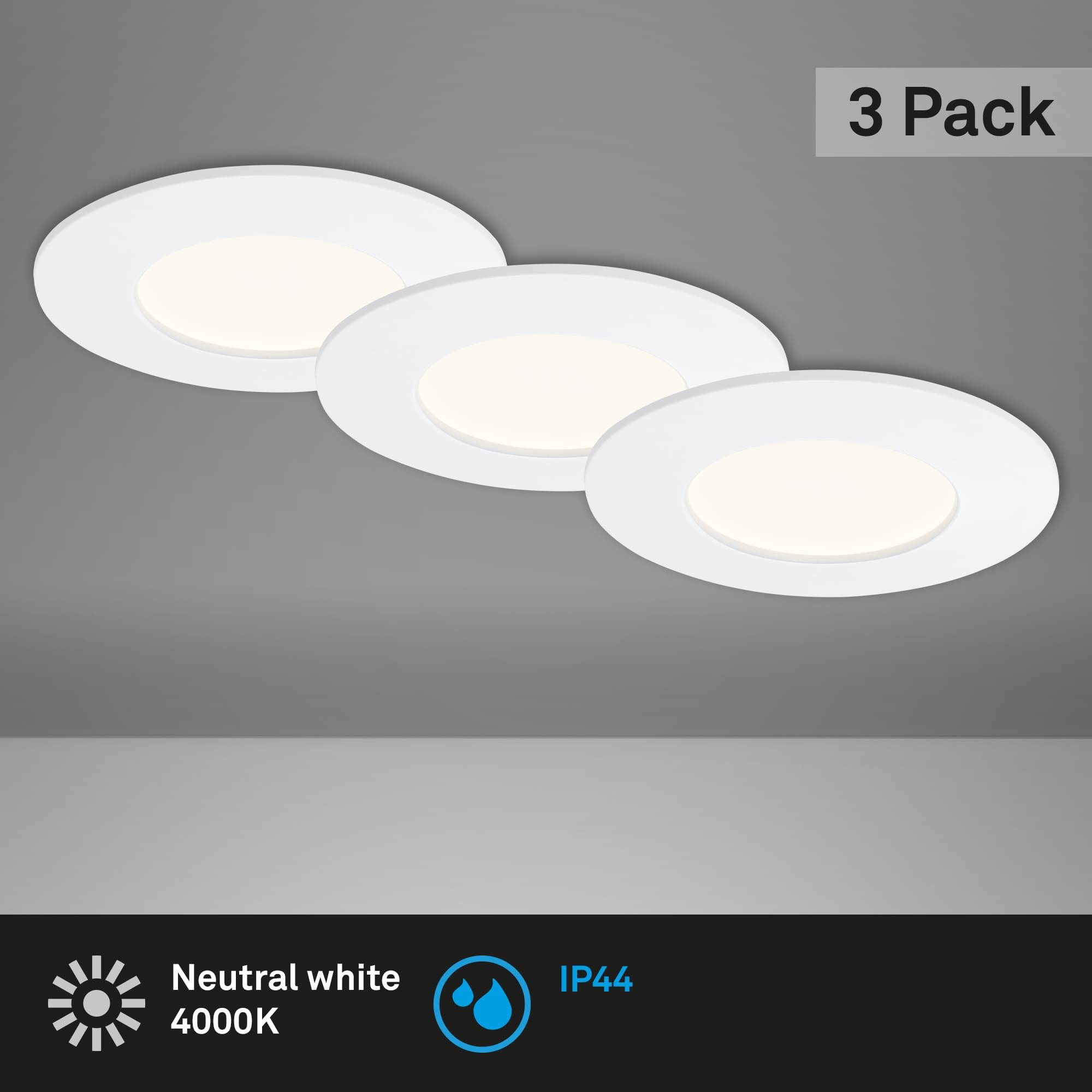 BRI 7282-036 3ks sada LED vestavné svítidlo, pr. 8,5 cm, 6 W, bílé - BRILONER (obrázek 2)