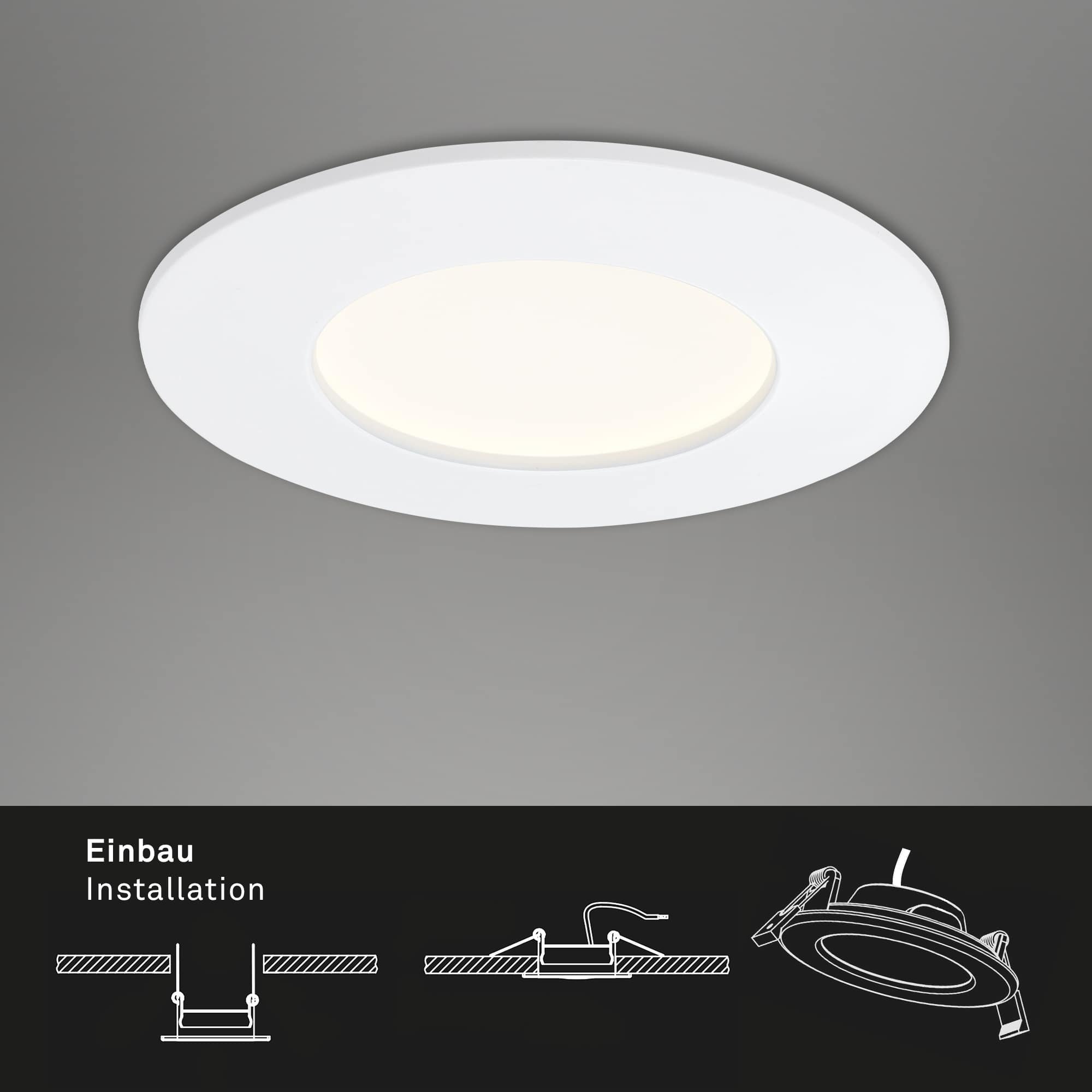 BRI 7282-036 3ks sada LED vestavné svítidlo, pr. 8,5 cm, 6 W, bílé - BRILONER (obrázek 4)