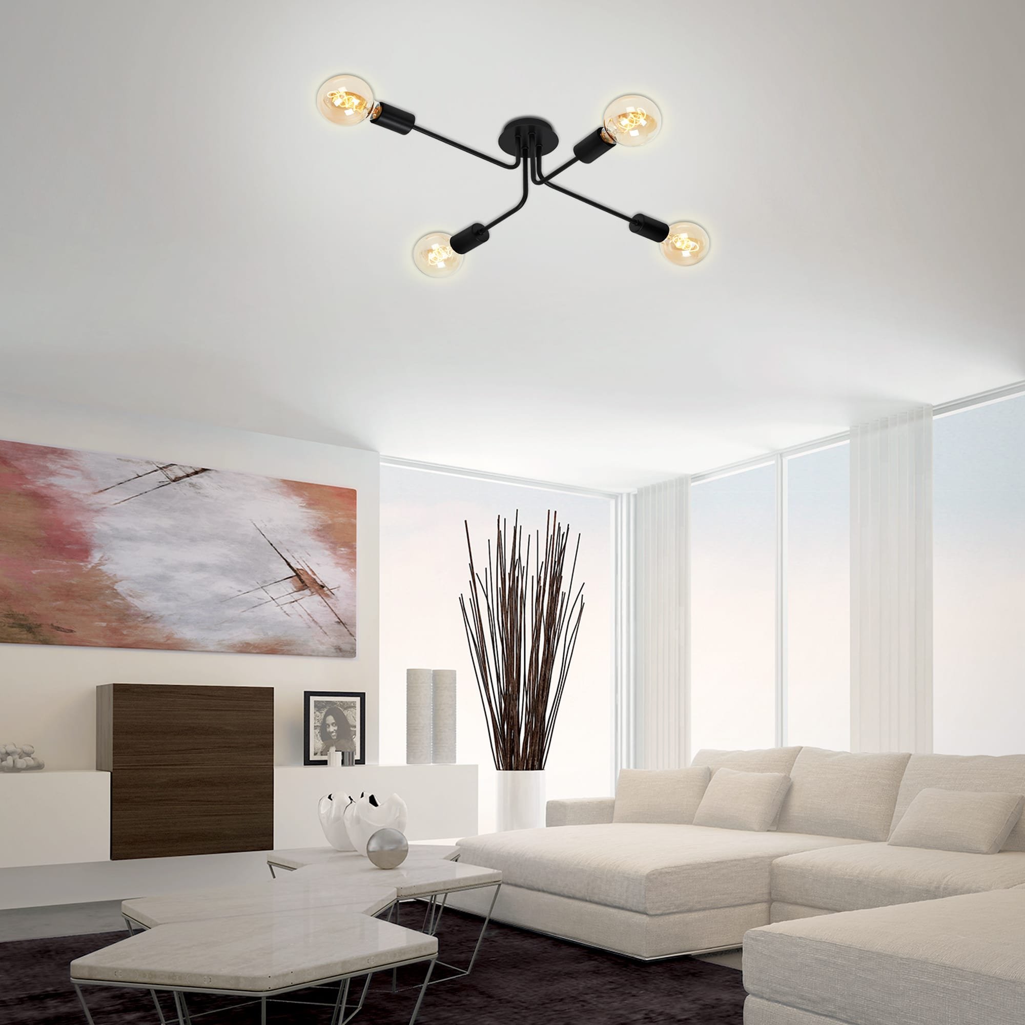 BRILO 2886-045 Bodové svítidlo 67 cm 4x E27 60W černá - BRILO (obrázek 4)
