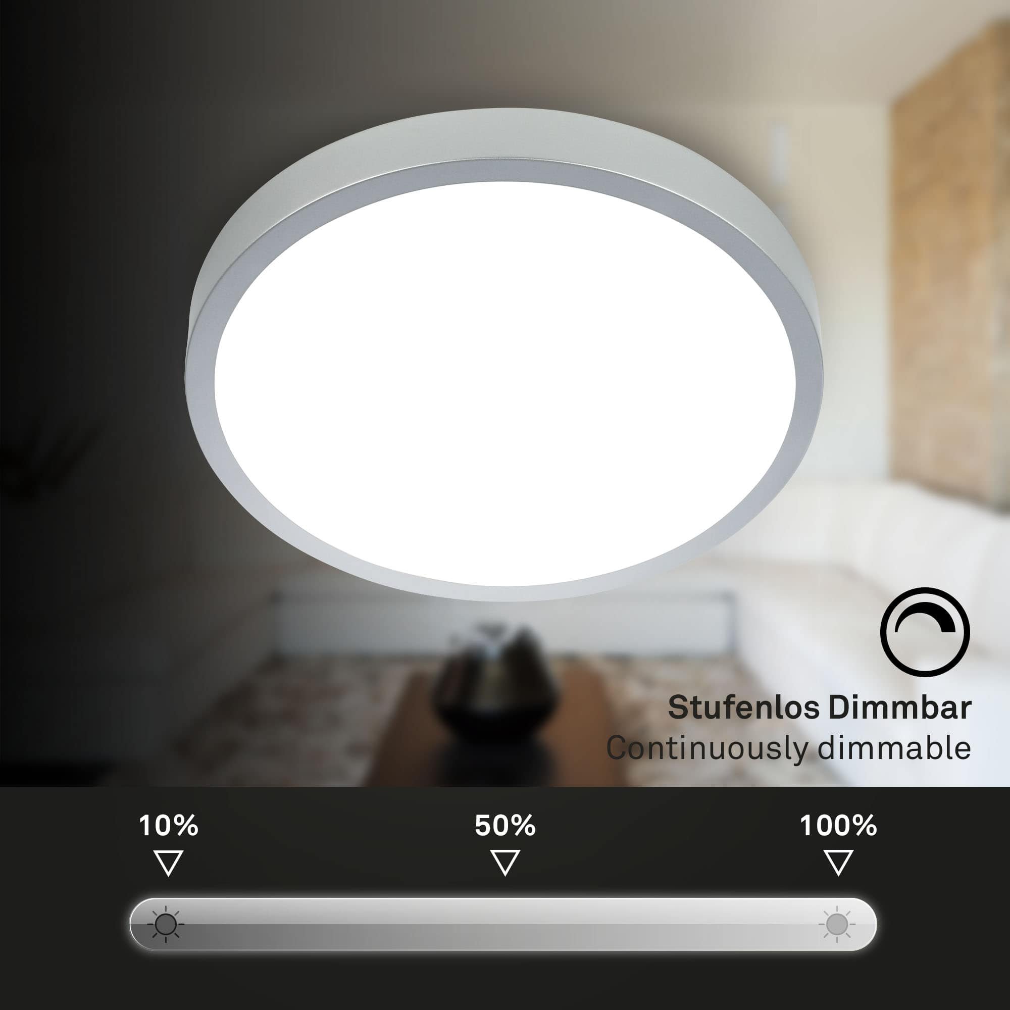 BRILO 3709-014 RGBW LED přisazené svítidlo pr. 38 cm, 22 W, 2900 lm, stříbrná - BRILO (obrázek 3)