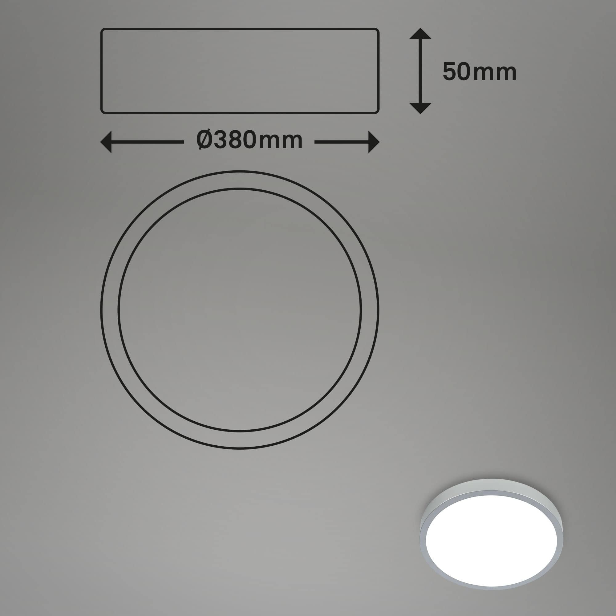 BRILO 3709-014 RGBW LED přisazené svítidlo pr. 38 cm, 22 W, 2900 lm, stříbrná - BRILO (obrázek 8)
