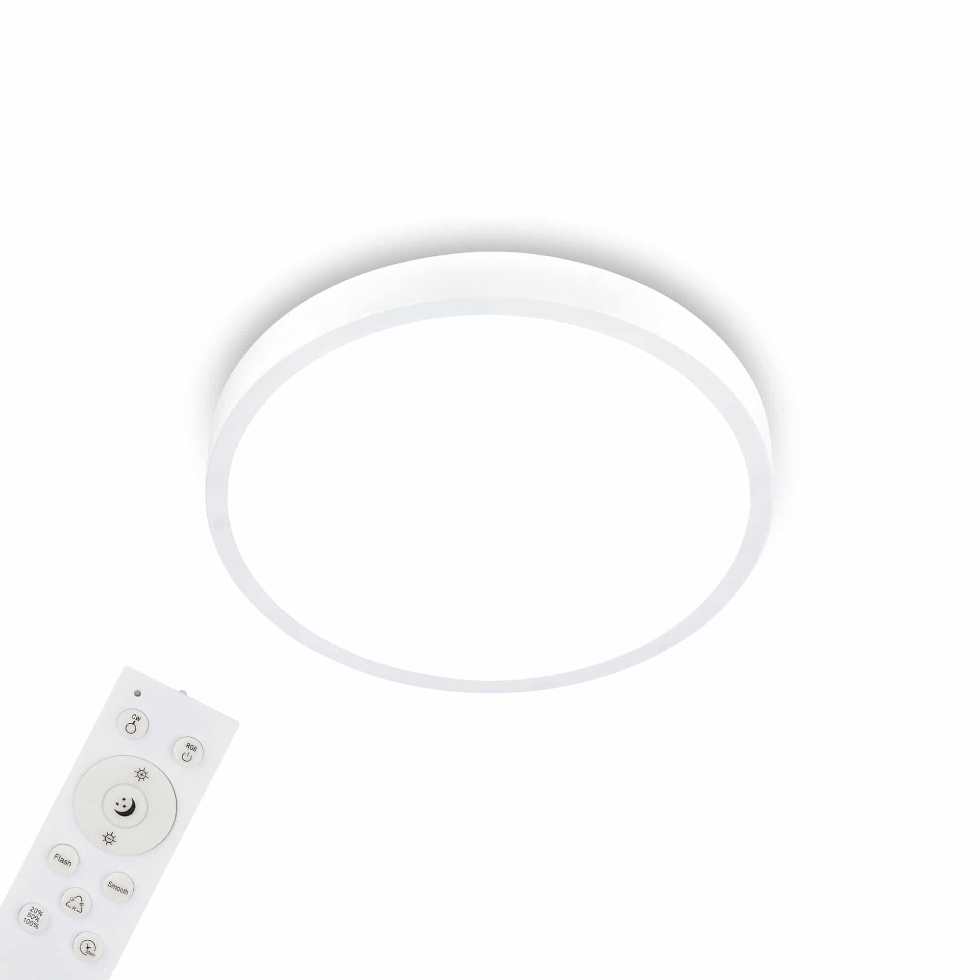 BRILO 3709-016 RGBW LED přisazené svítidlo pr. 38 cm, 22 W, 2900 lm, bílé - BRILO