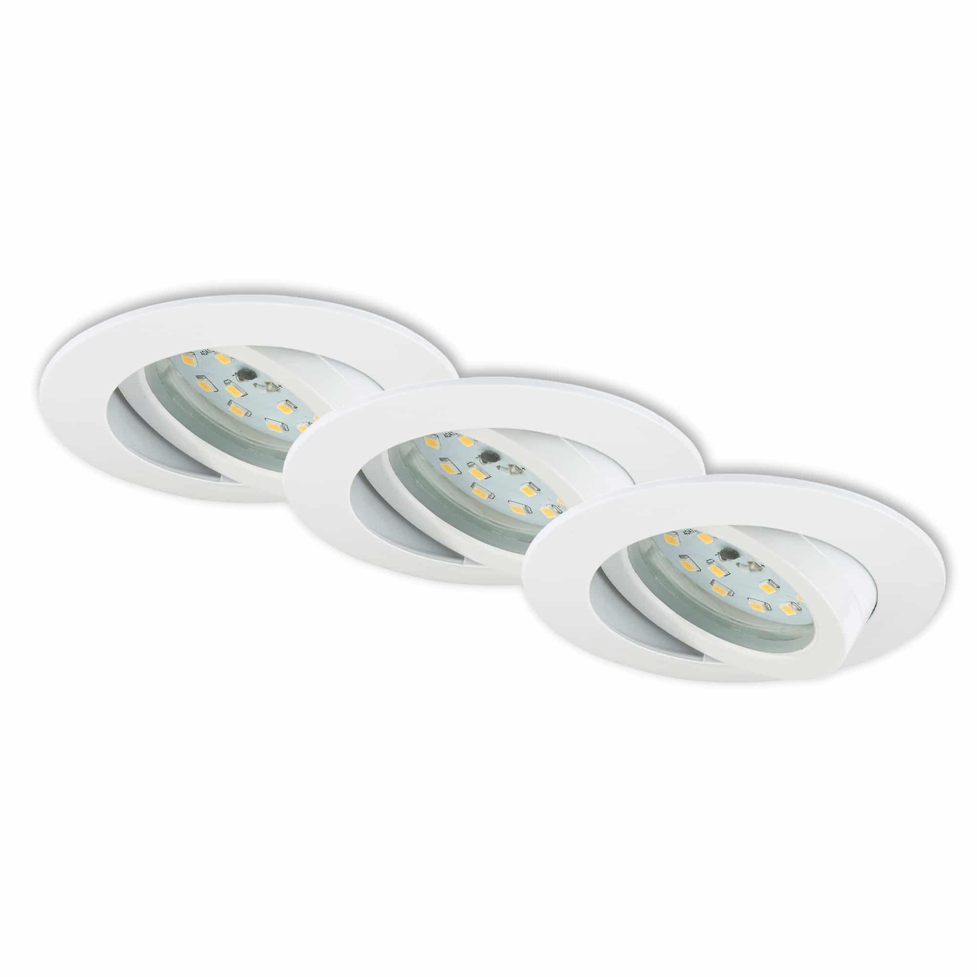 BRI 7232-036 3ks sada LED vestavné svítidlo, pr. 8,2 cm, 5,5 W, bílé - BRILONER