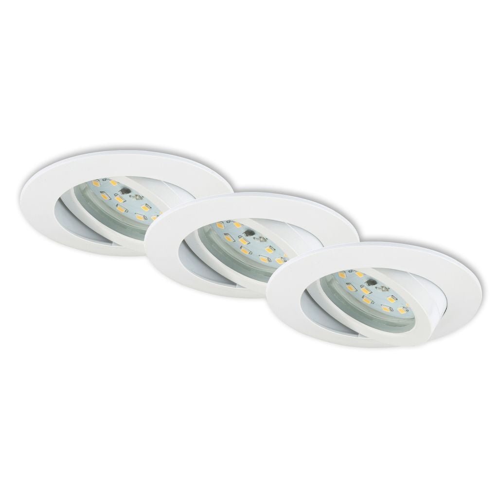 BRI 7232036 3ks sada LED vestavné svítidlo, pr. 8,2 cm, 5,5 W, bílé (starý kód: BRI 7232-036) - BRILONER