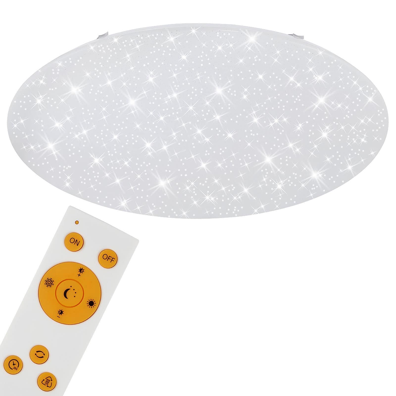 BRILO 3318-016 LED stropní svítidlo hvězdné nebe, CCT, noční světlo, dálkový ovladač, stmívatelné - BRILO