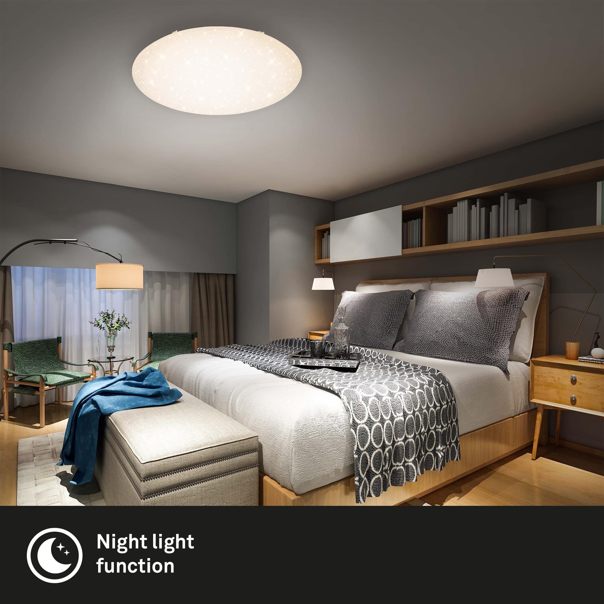 BRILO 3318-016 LED stropní svítidlo hvězdné nebe, CCT, noční světlo, dálkový ovladač, stmívatelné - BRILO (obrázek 6)